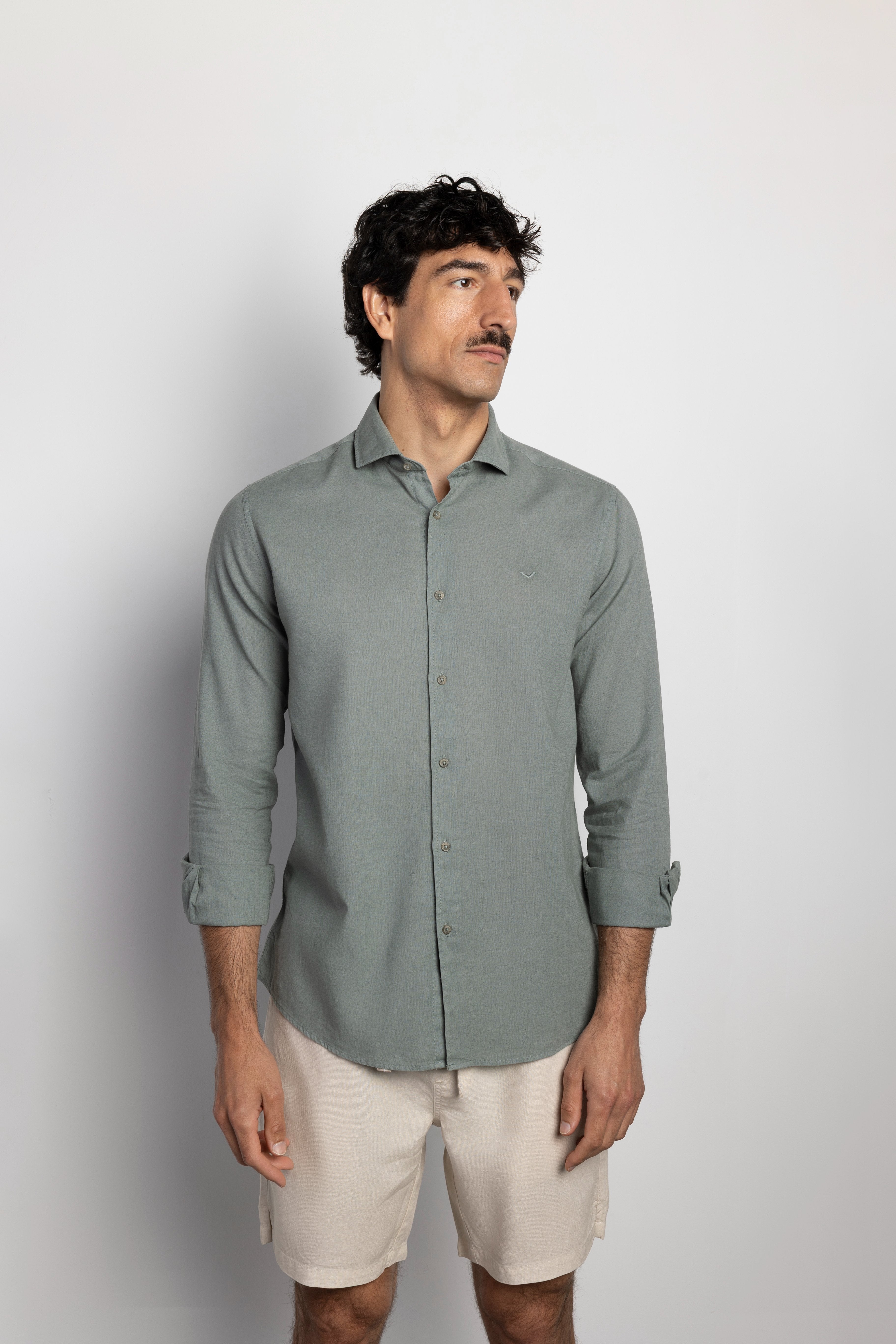 Camisa regular fit lino
