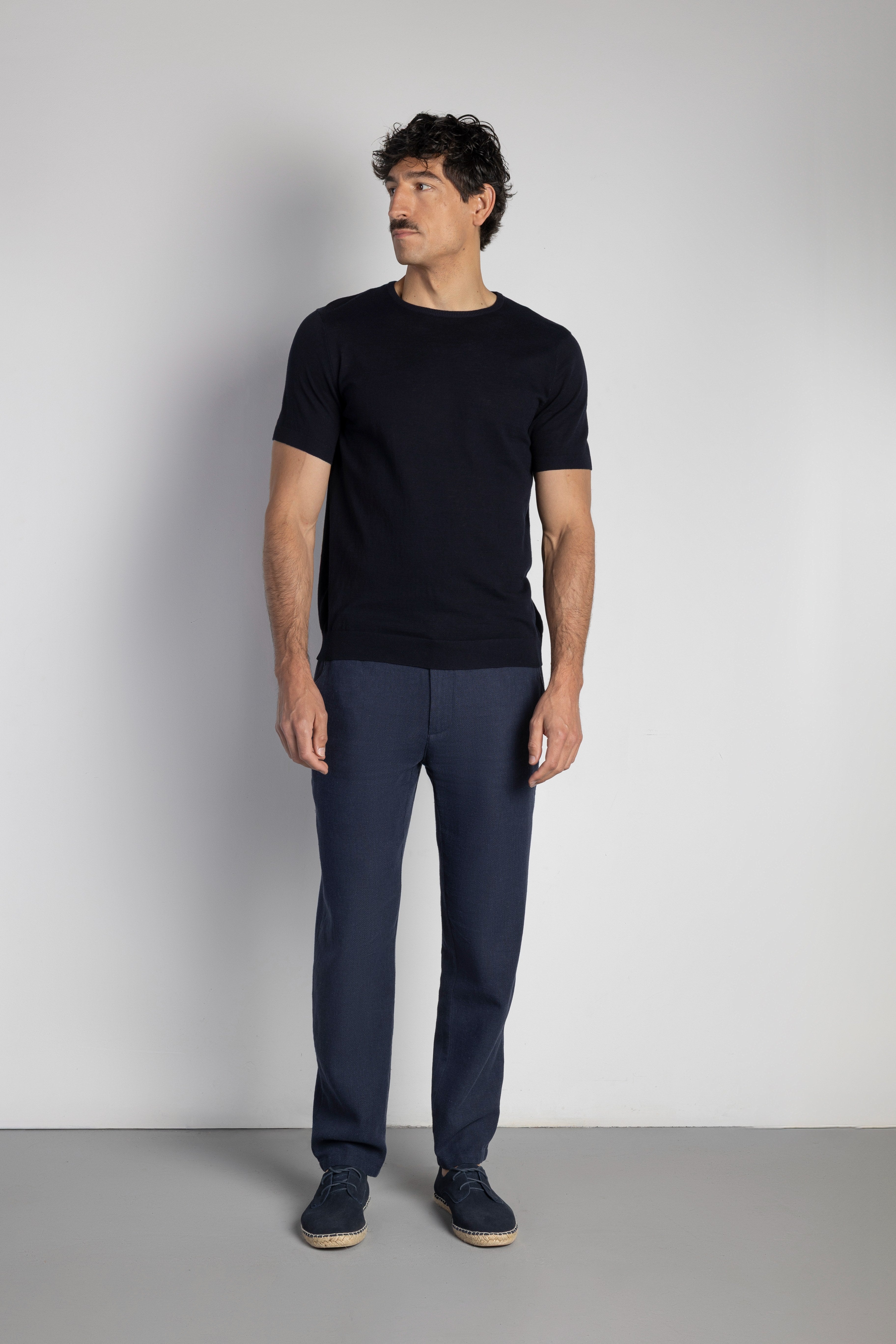 Pantalón straight chino lino smart