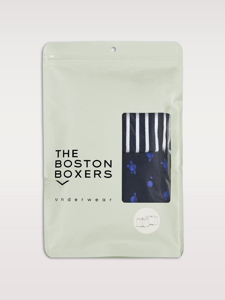 Printed/striped boxer shorts set