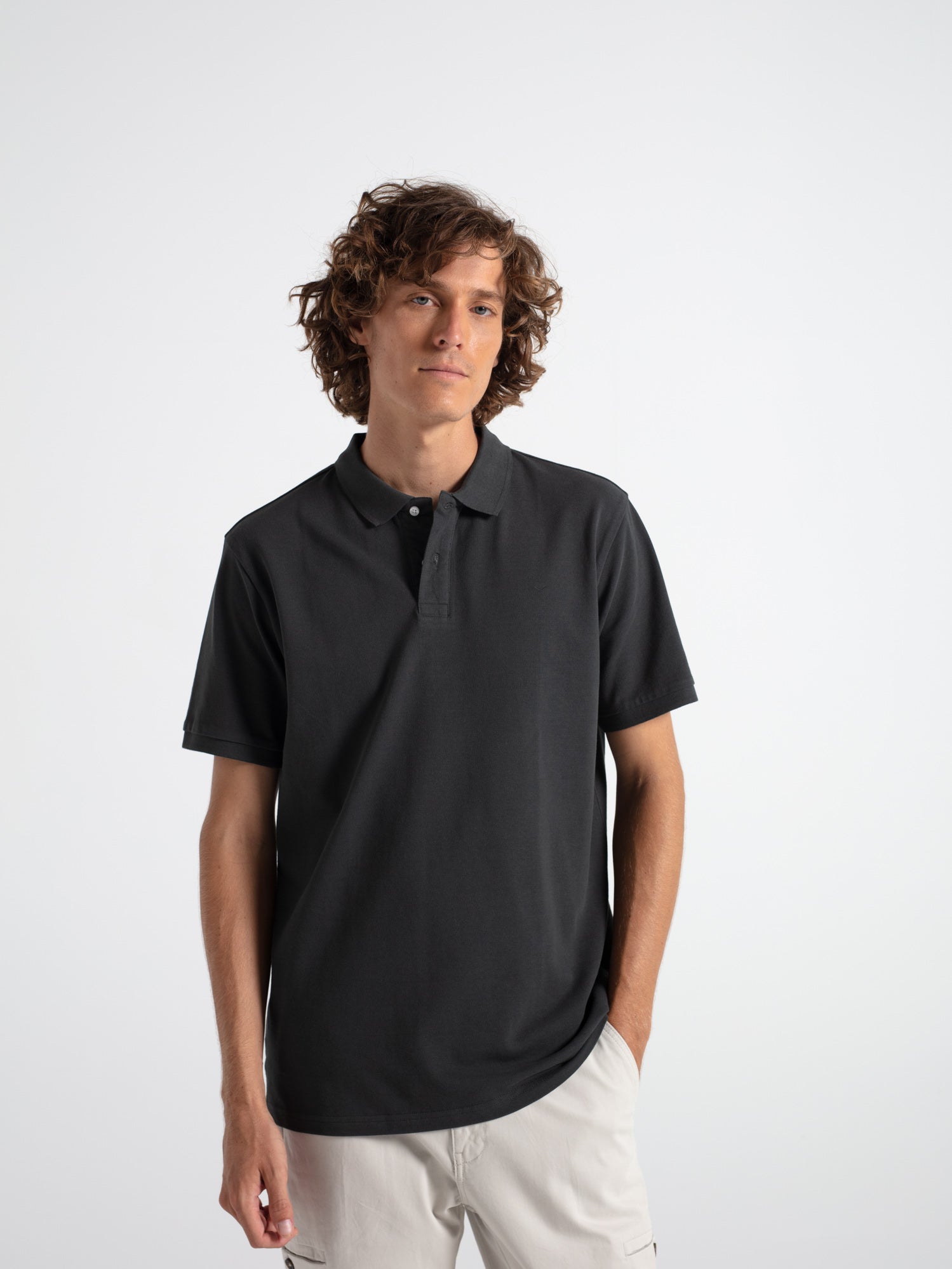 Essential cotton polo shirt, short sleeve