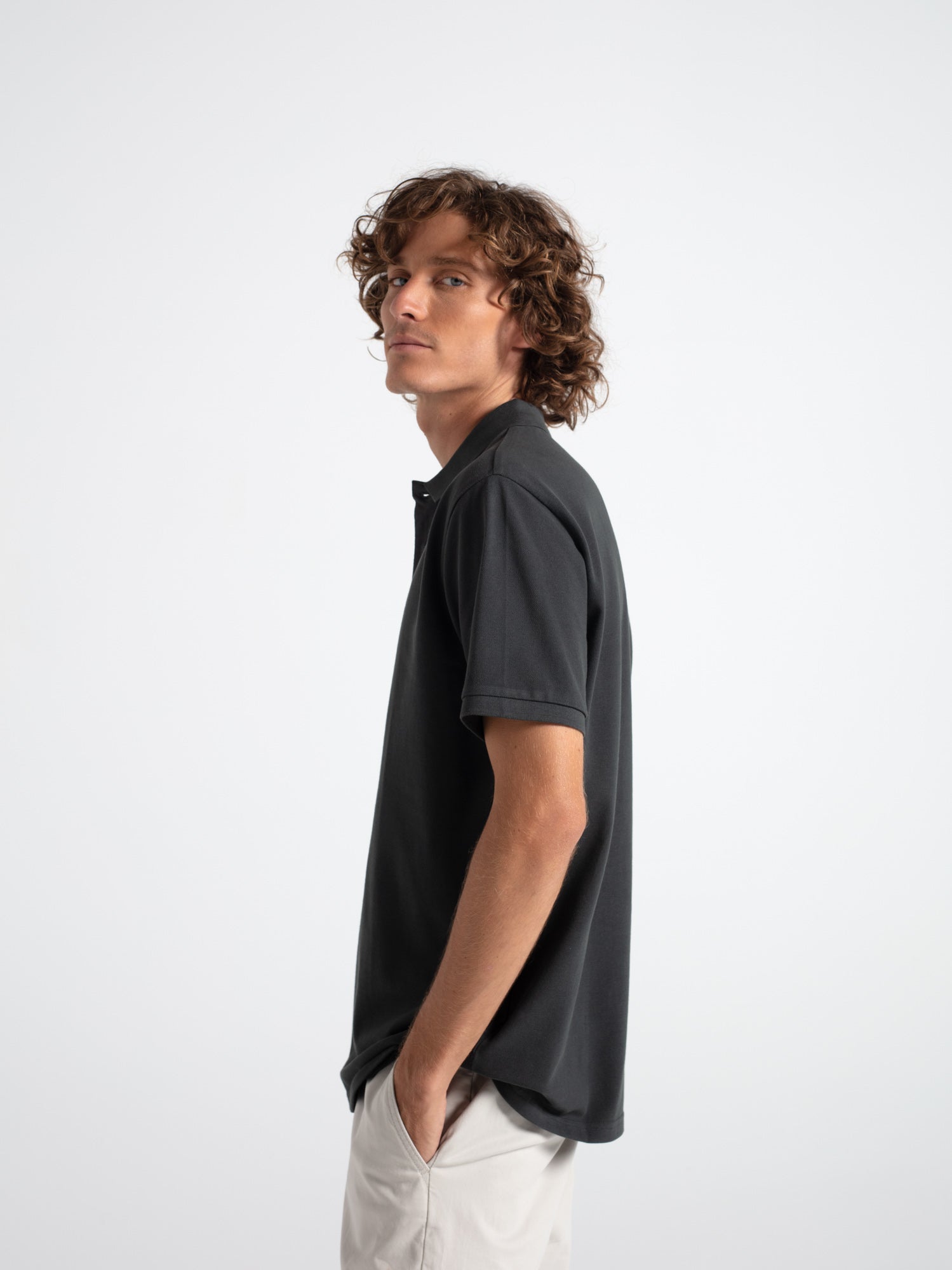 Essential cotton polo shirt, short sleeve