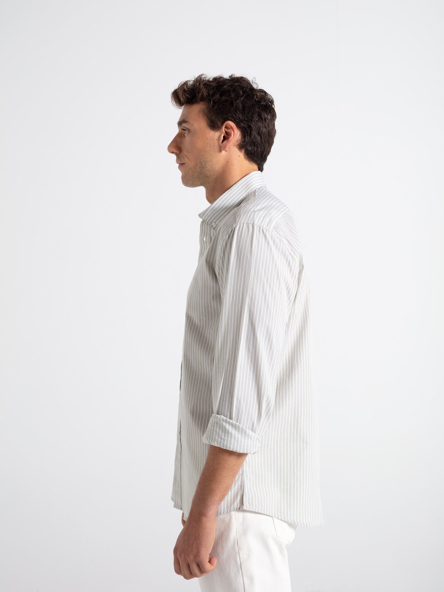 Cotton poplin striped shirt