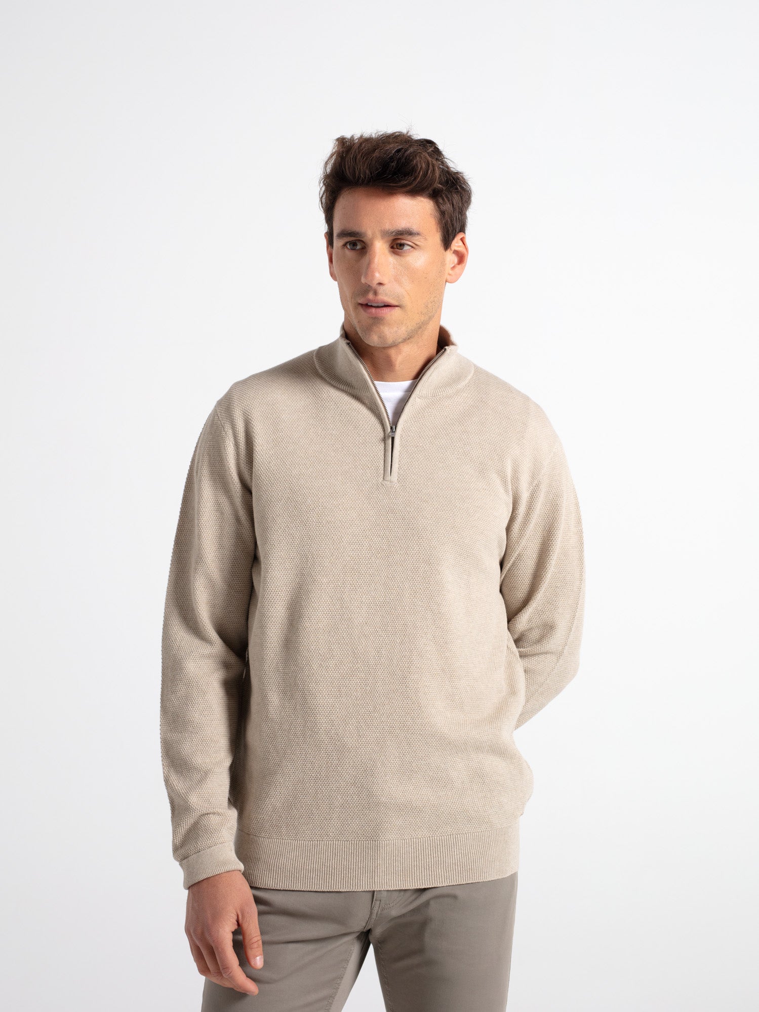 Chimney neck sweater structure