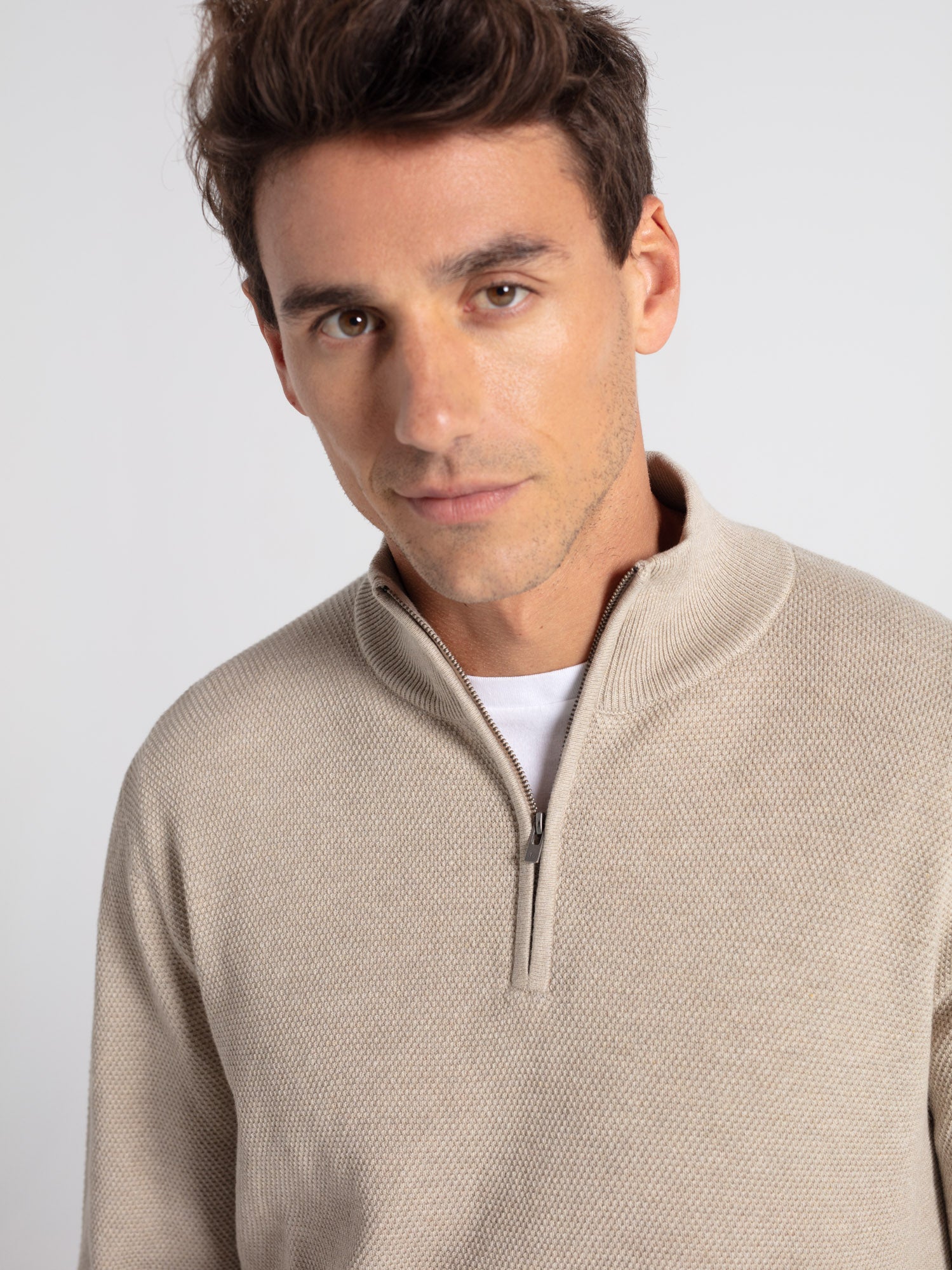 Chimney neck sweater structure