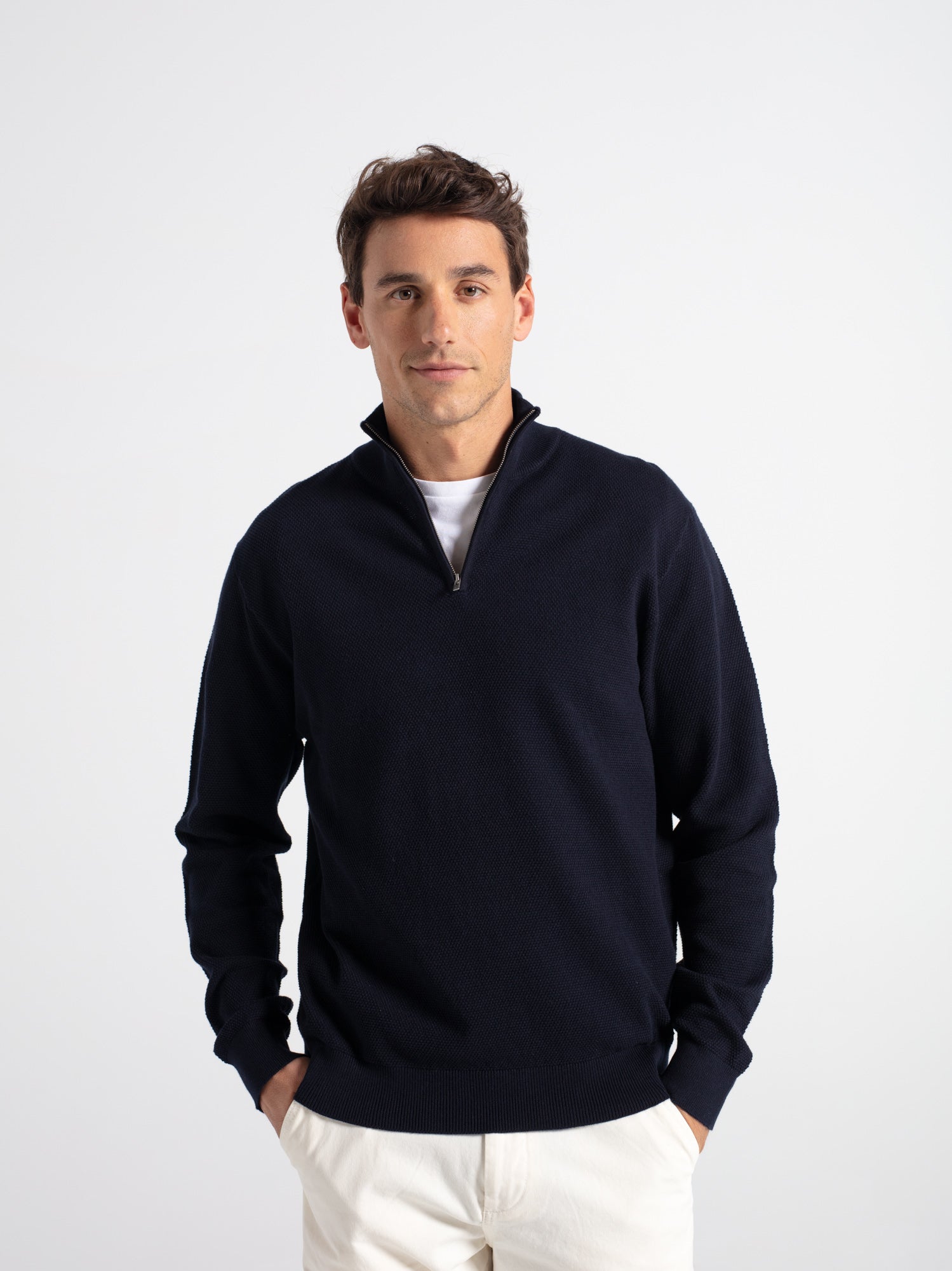 Chimney neck sweater structure
