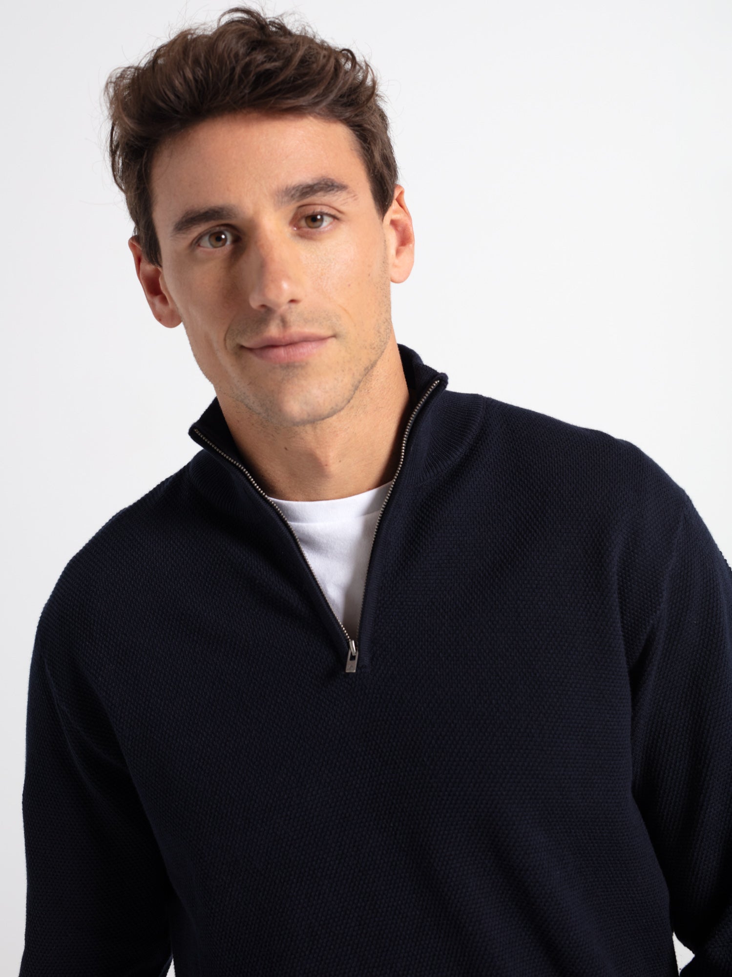 Chimney neck sweater structure