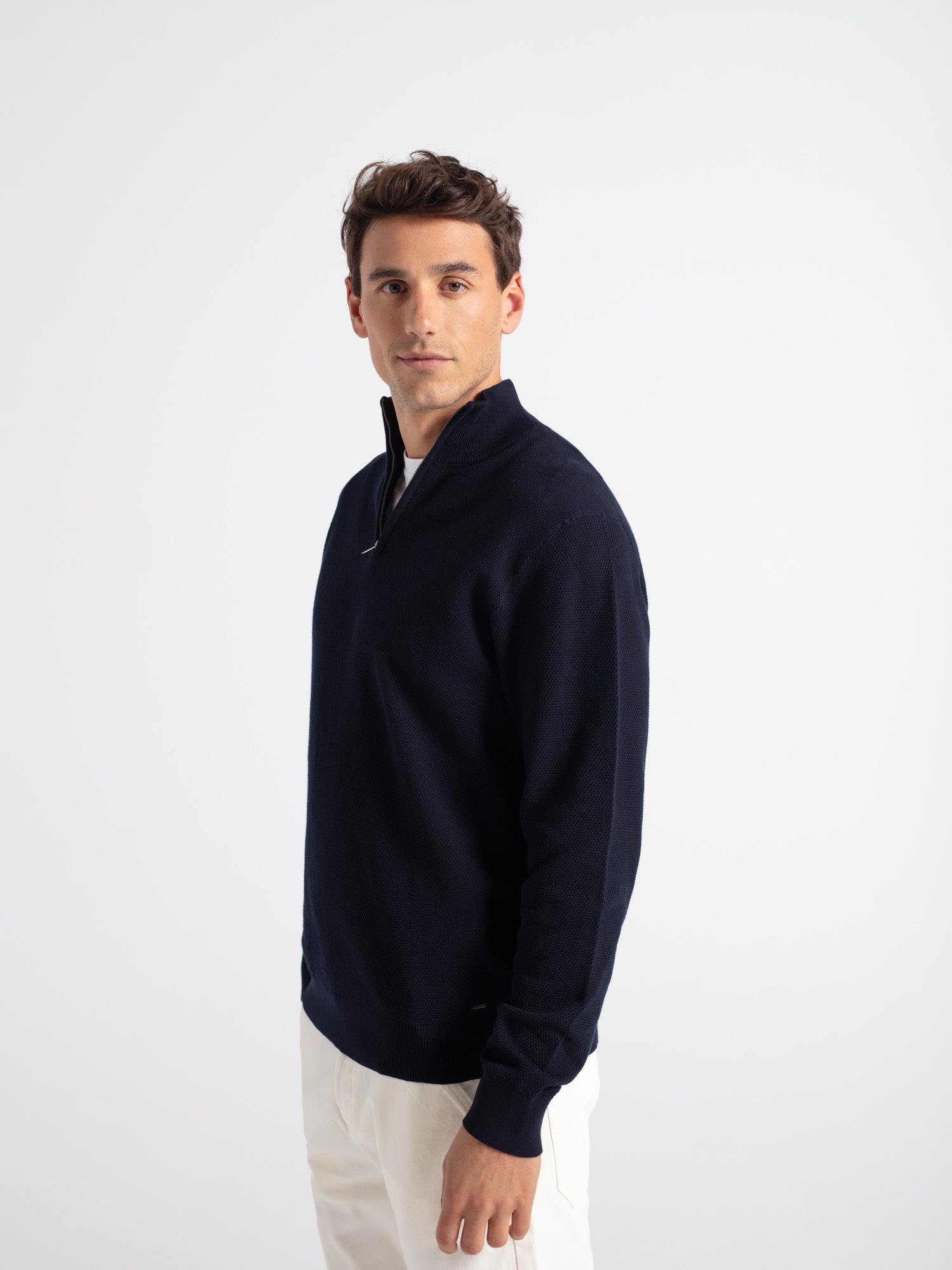 Chimney neck sweater structure