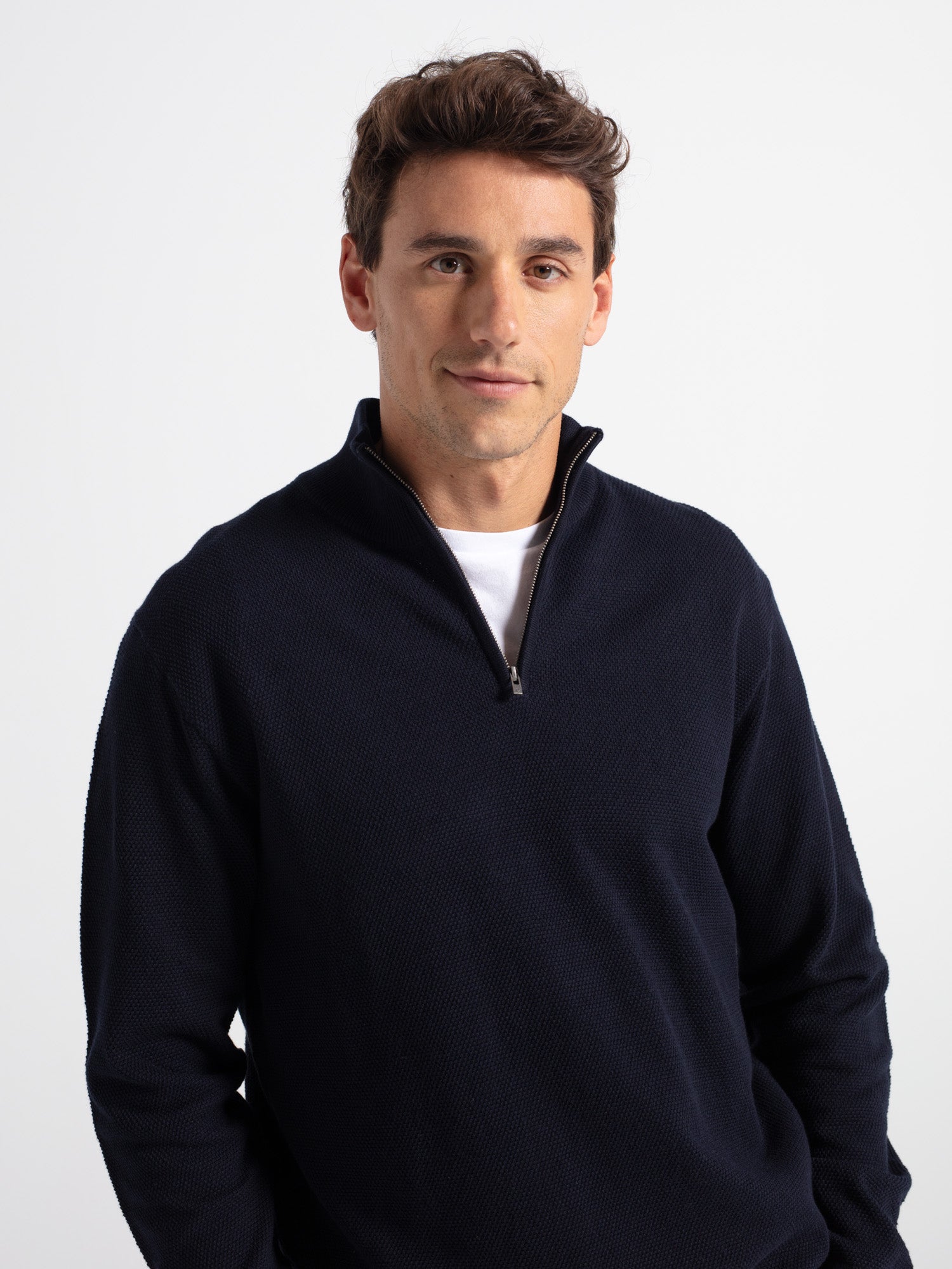 Chimney neck sweater structure