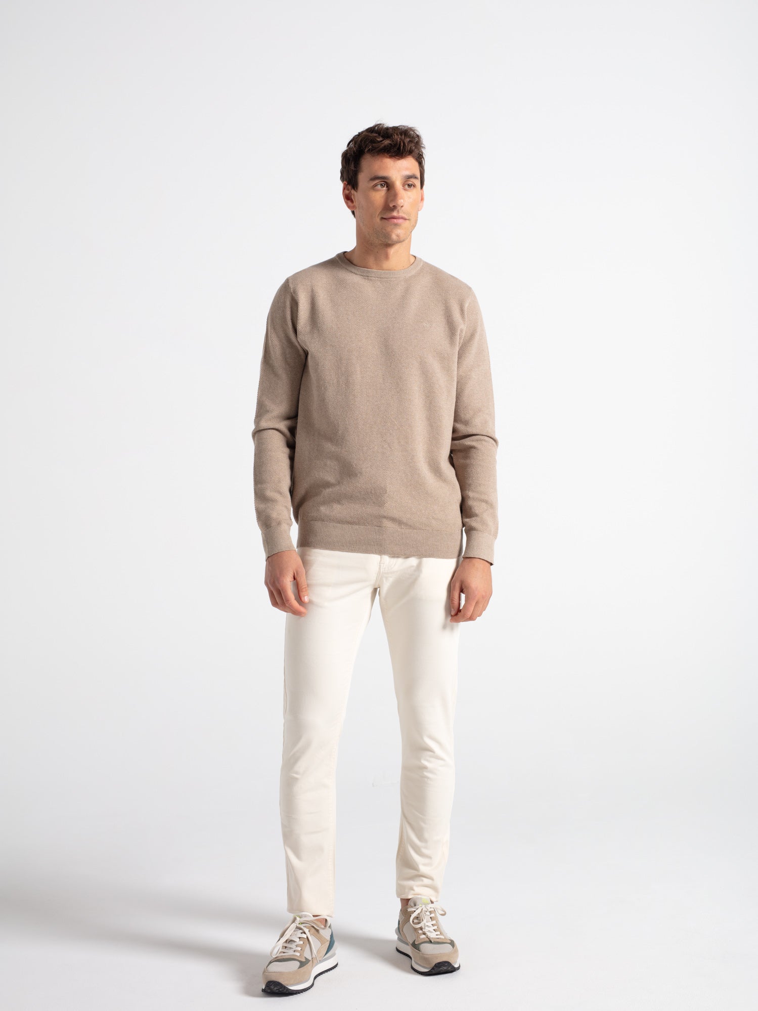 Slim fit twill trousers