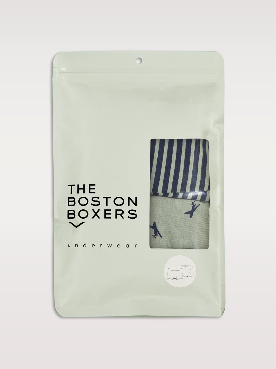Printed/striped boxer shorts set