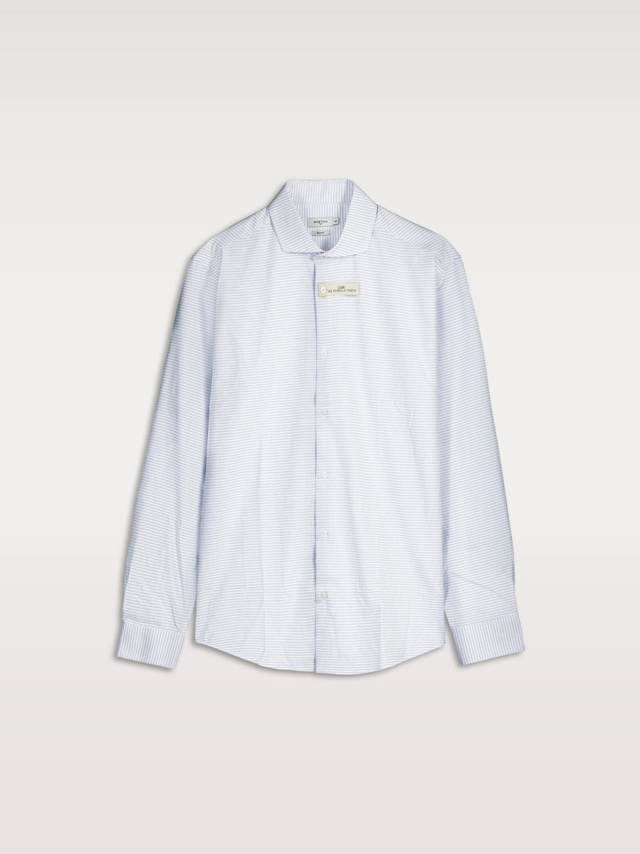 Bamboo shirt with horizontal stripes