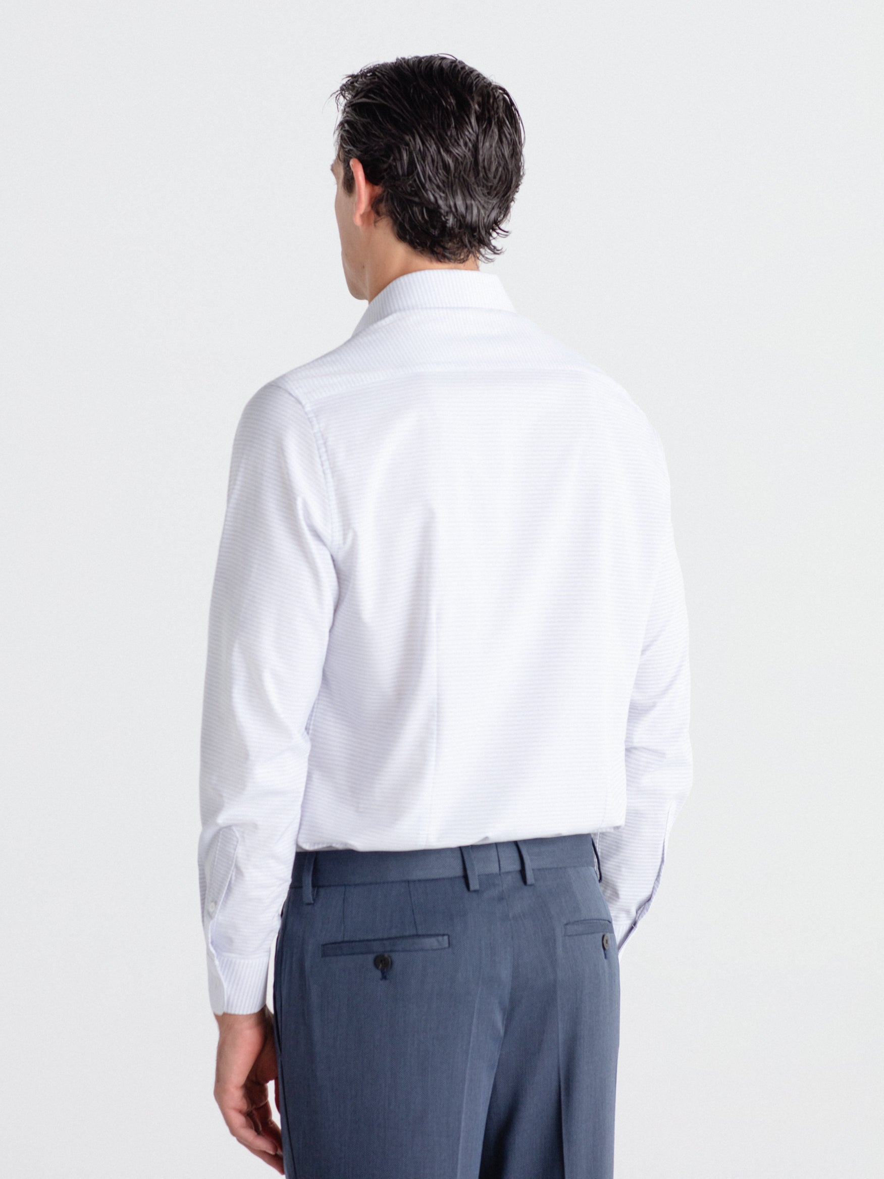 Bamboo shirt with horizontal stripes