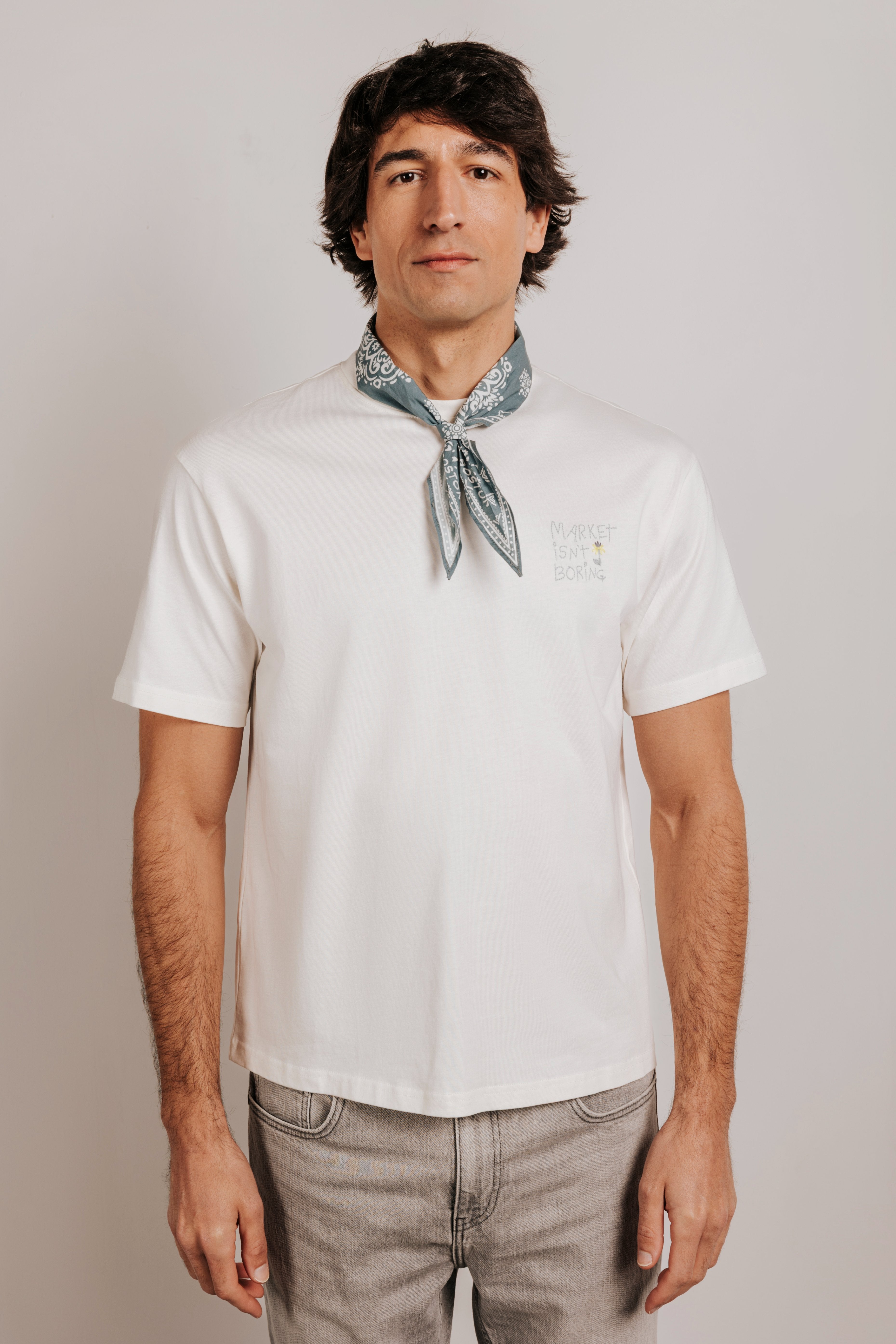 "Market isn't boring" comfort t-shirt