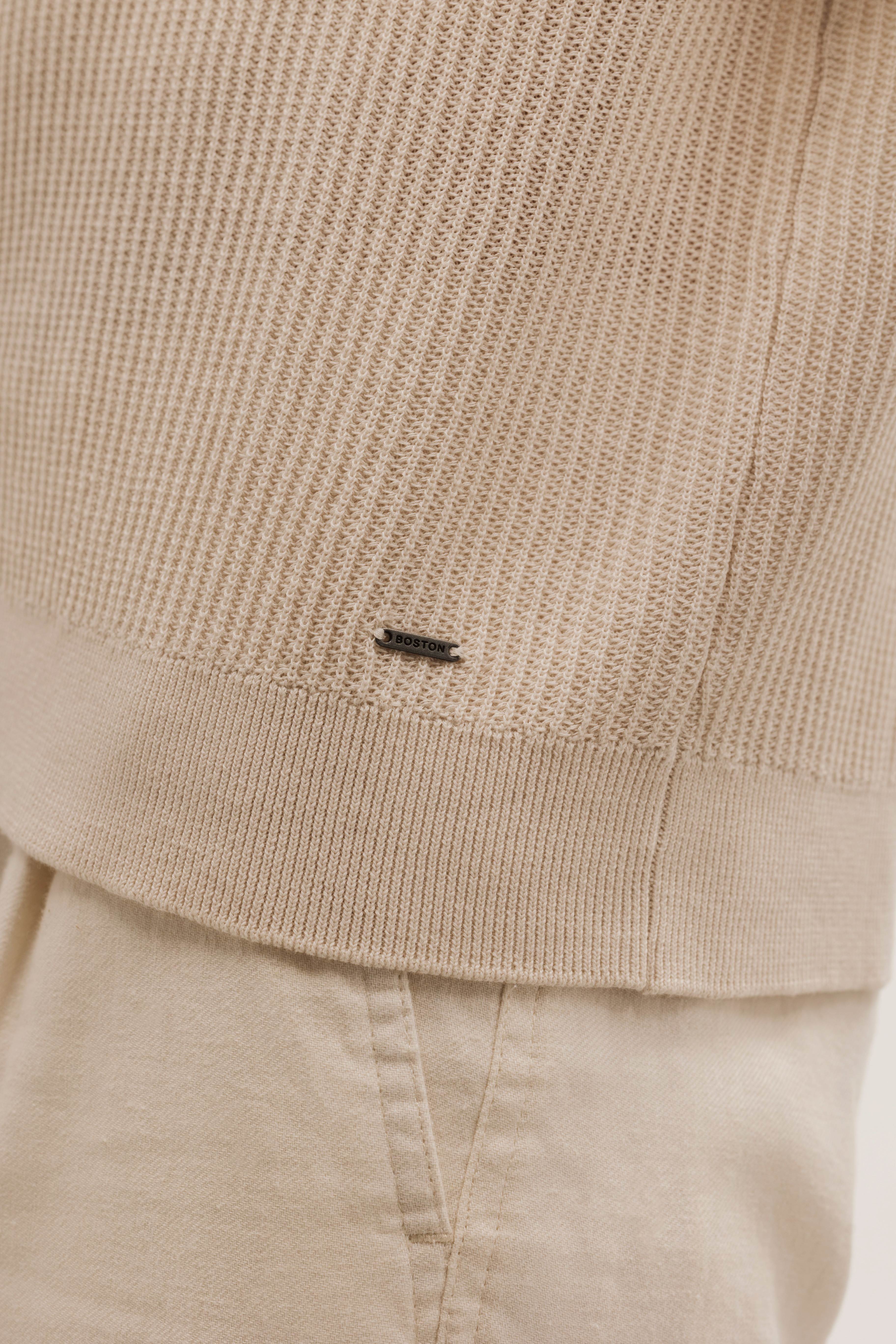 Polo shirt, short sleeves, structured knit fabric