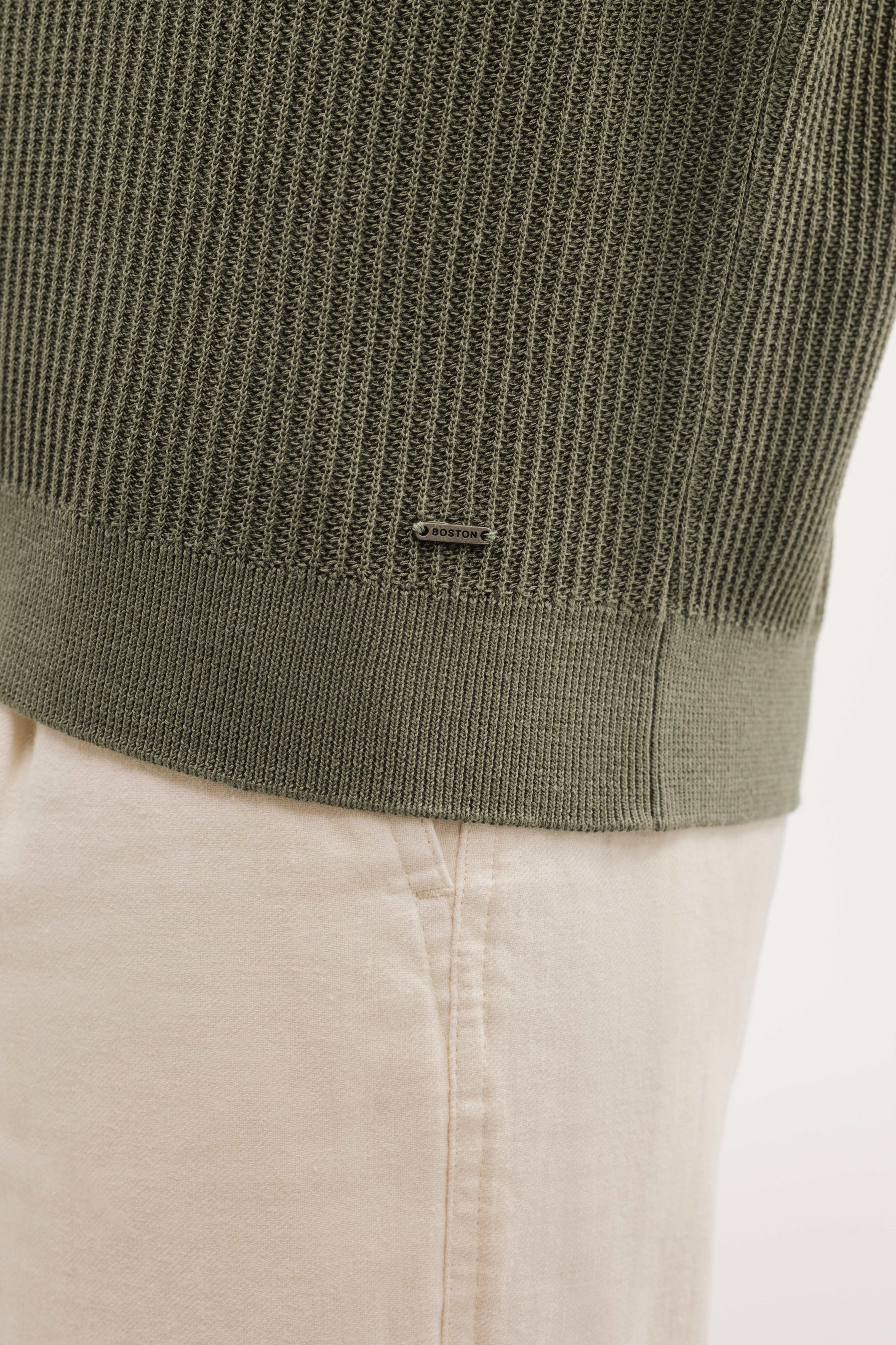 Polo shirt, short sleeves, structured knit fabric