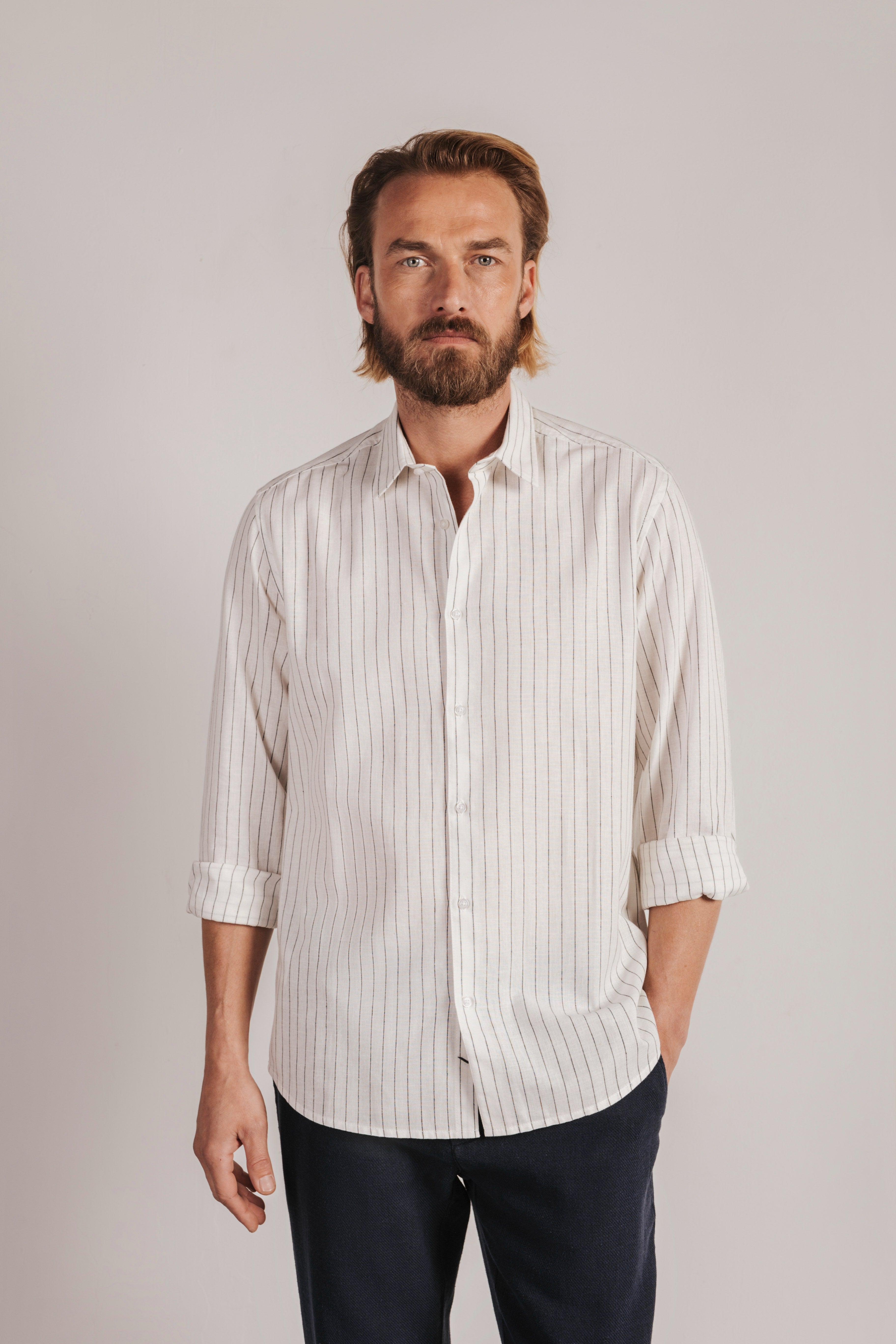 Linon striped shirt, medium/large size