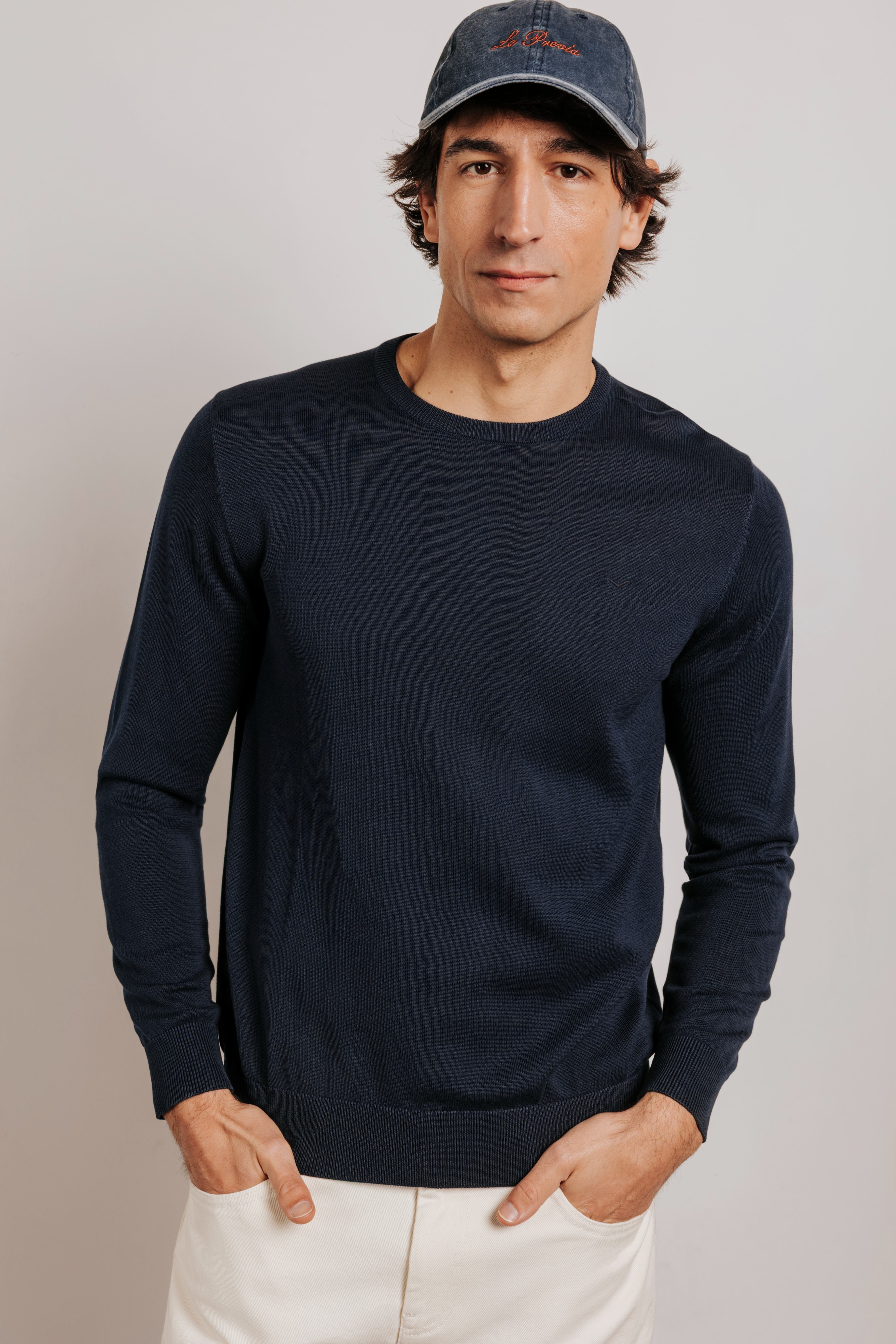 Cotton crew neck sweater