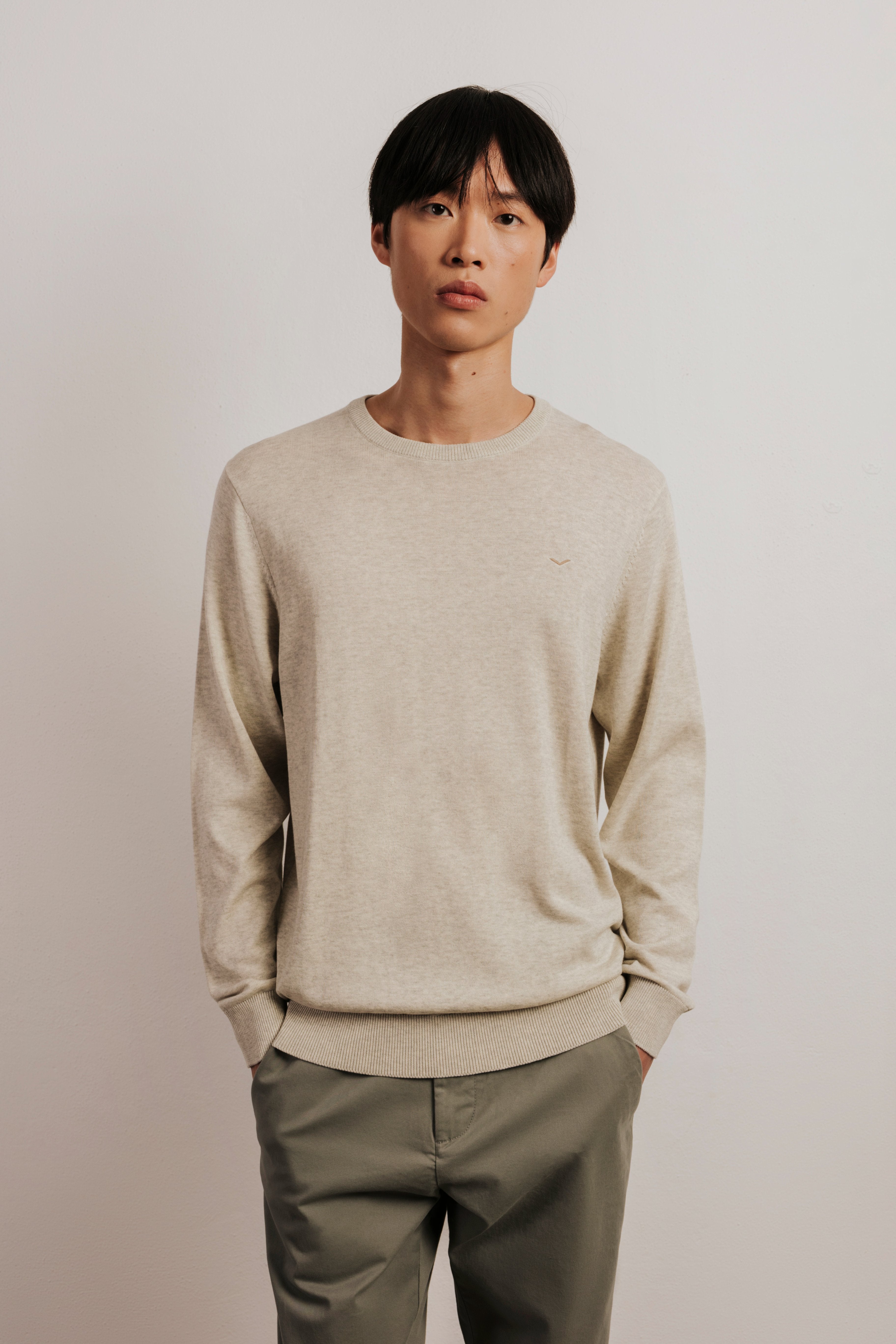 Cotton crew neck sweater