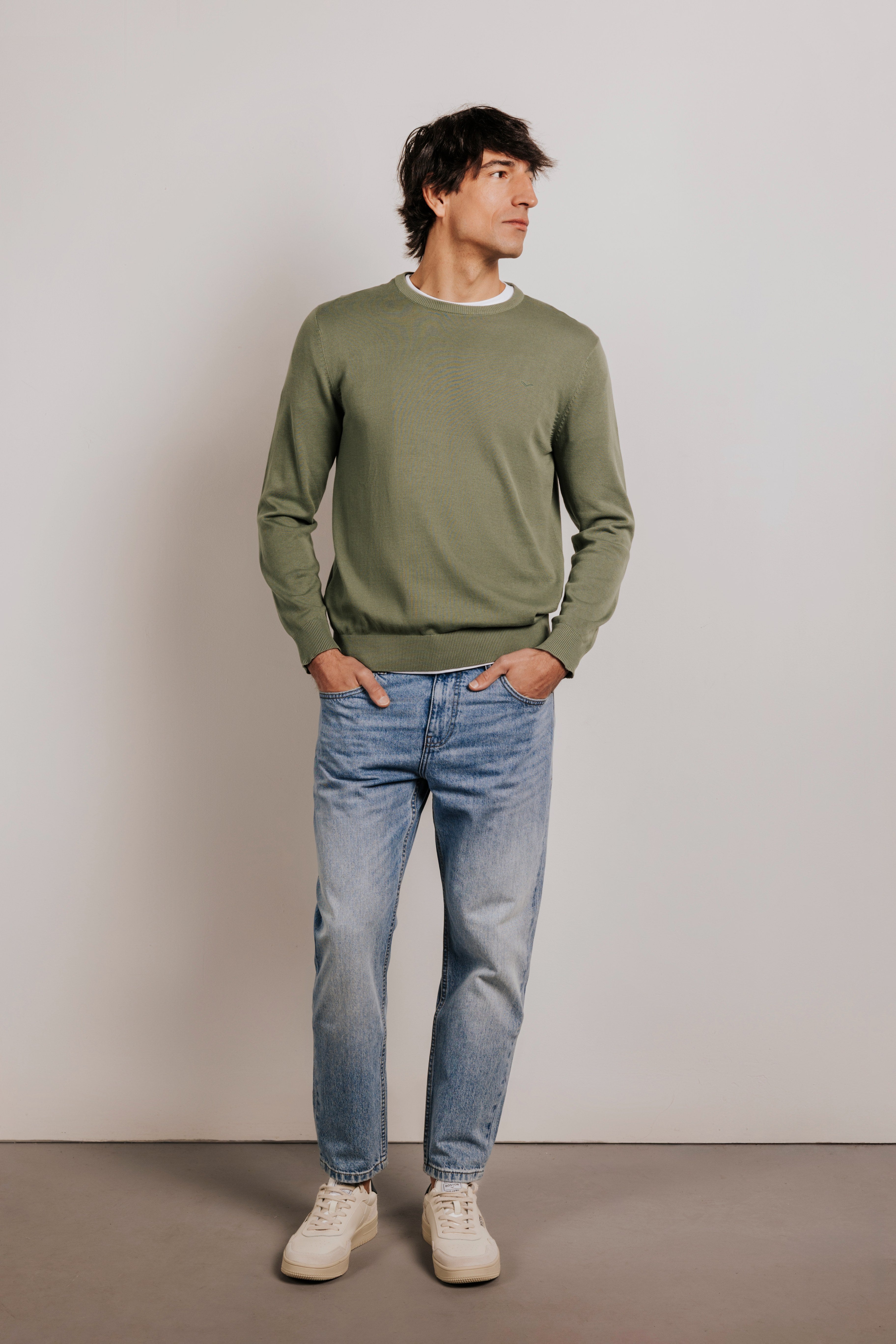 Cotton crew neck sweater