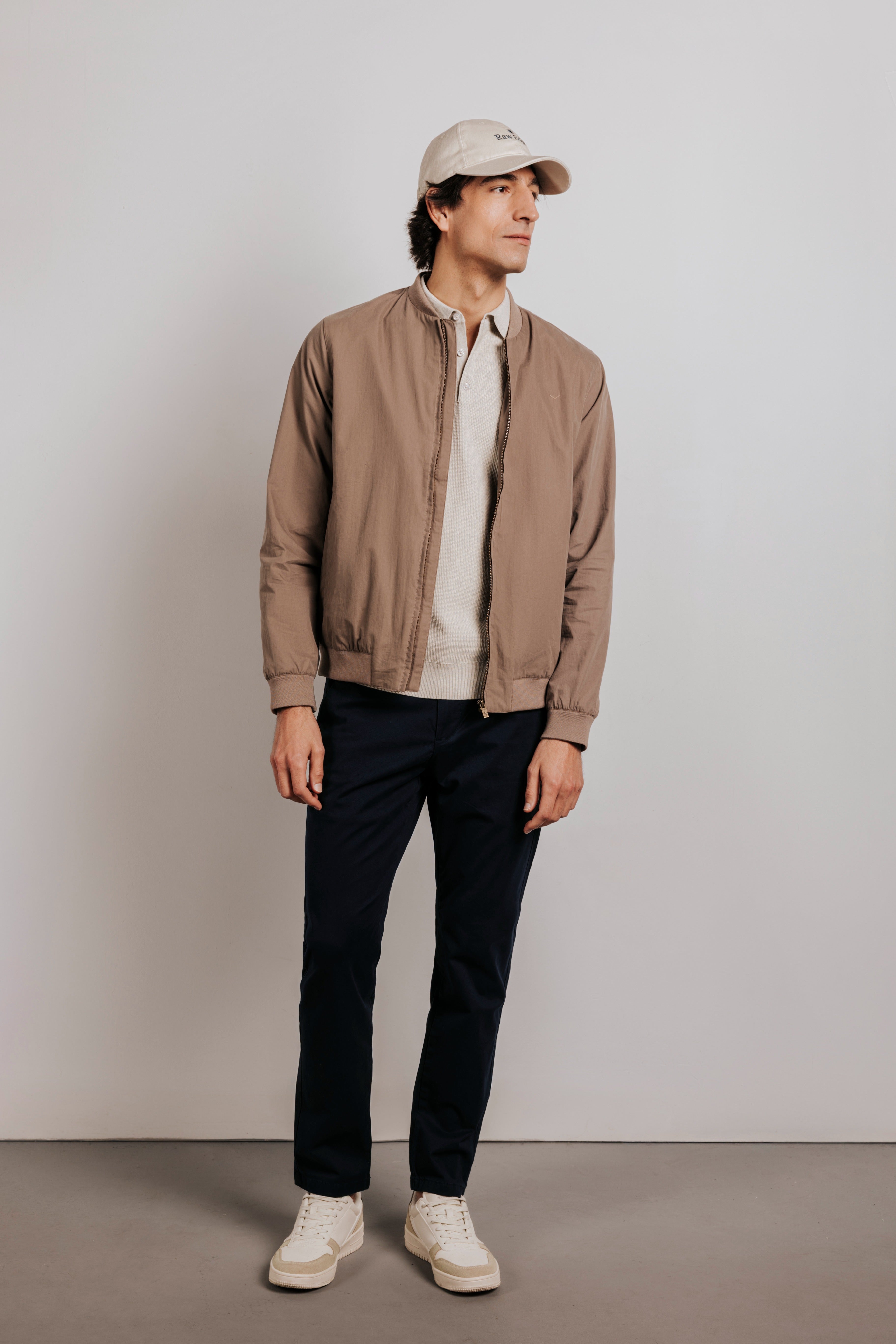 structured cotton polo neck jersey