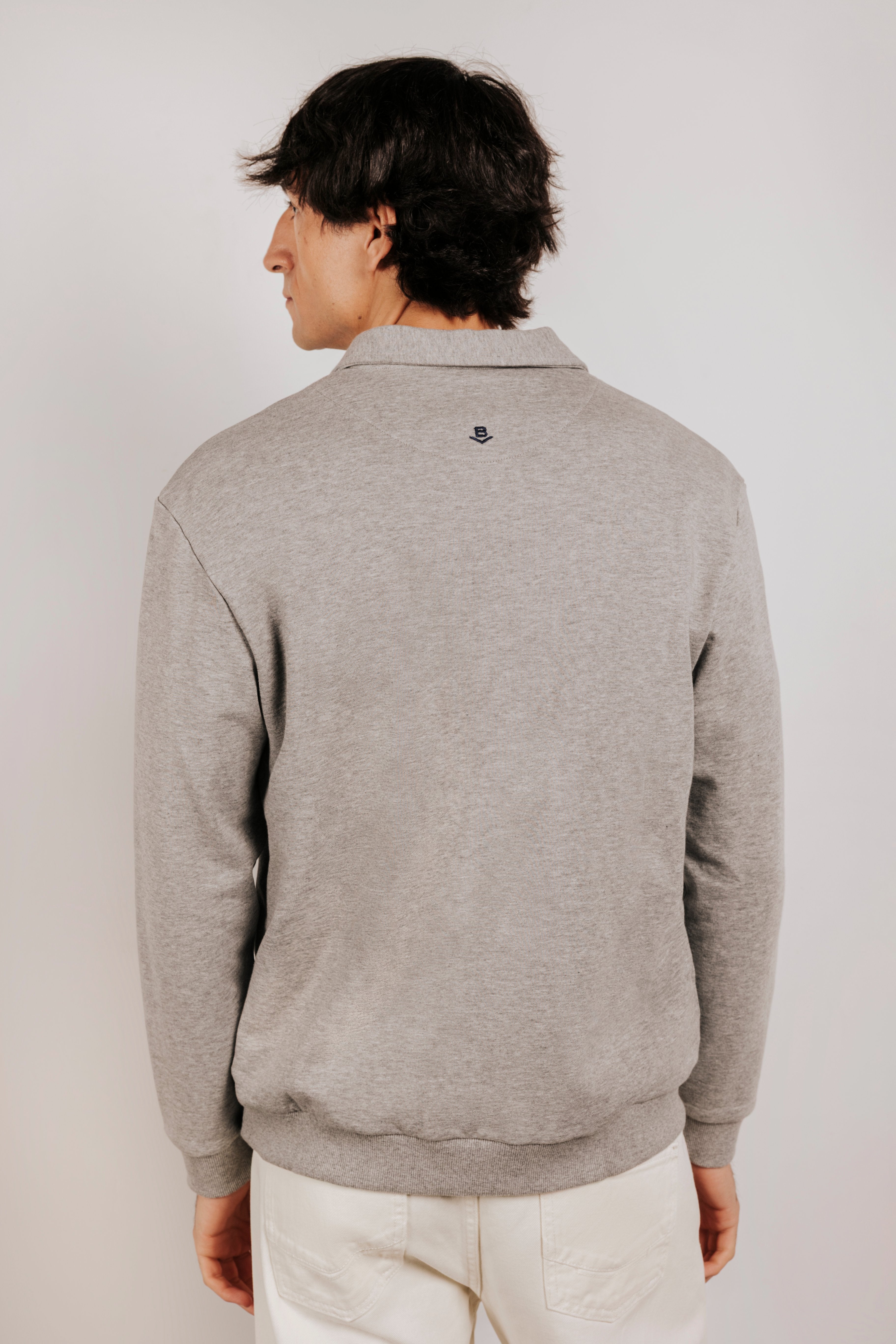 Zip-up mock neck sweatshirt