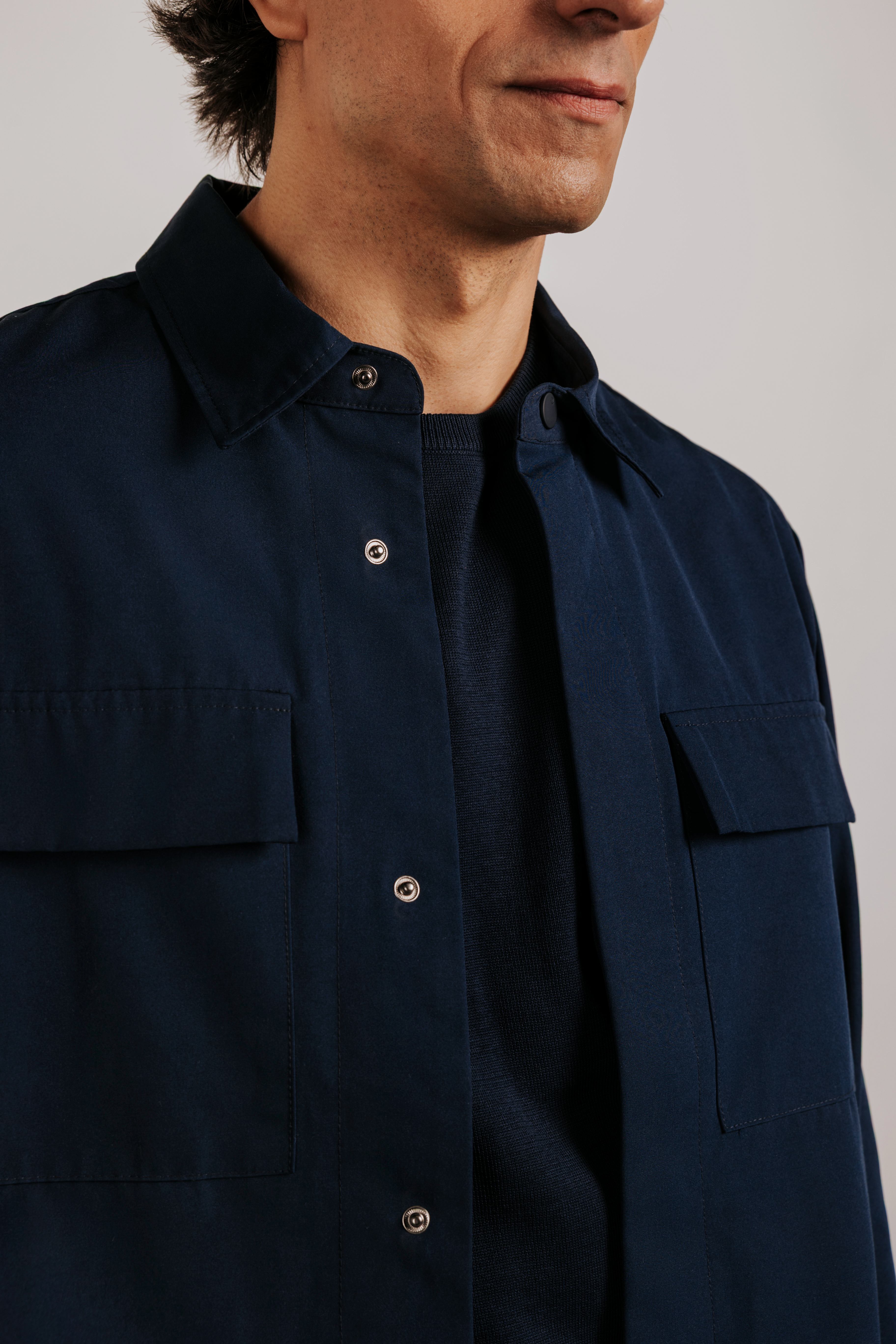 Gabardine fabric overshirt
