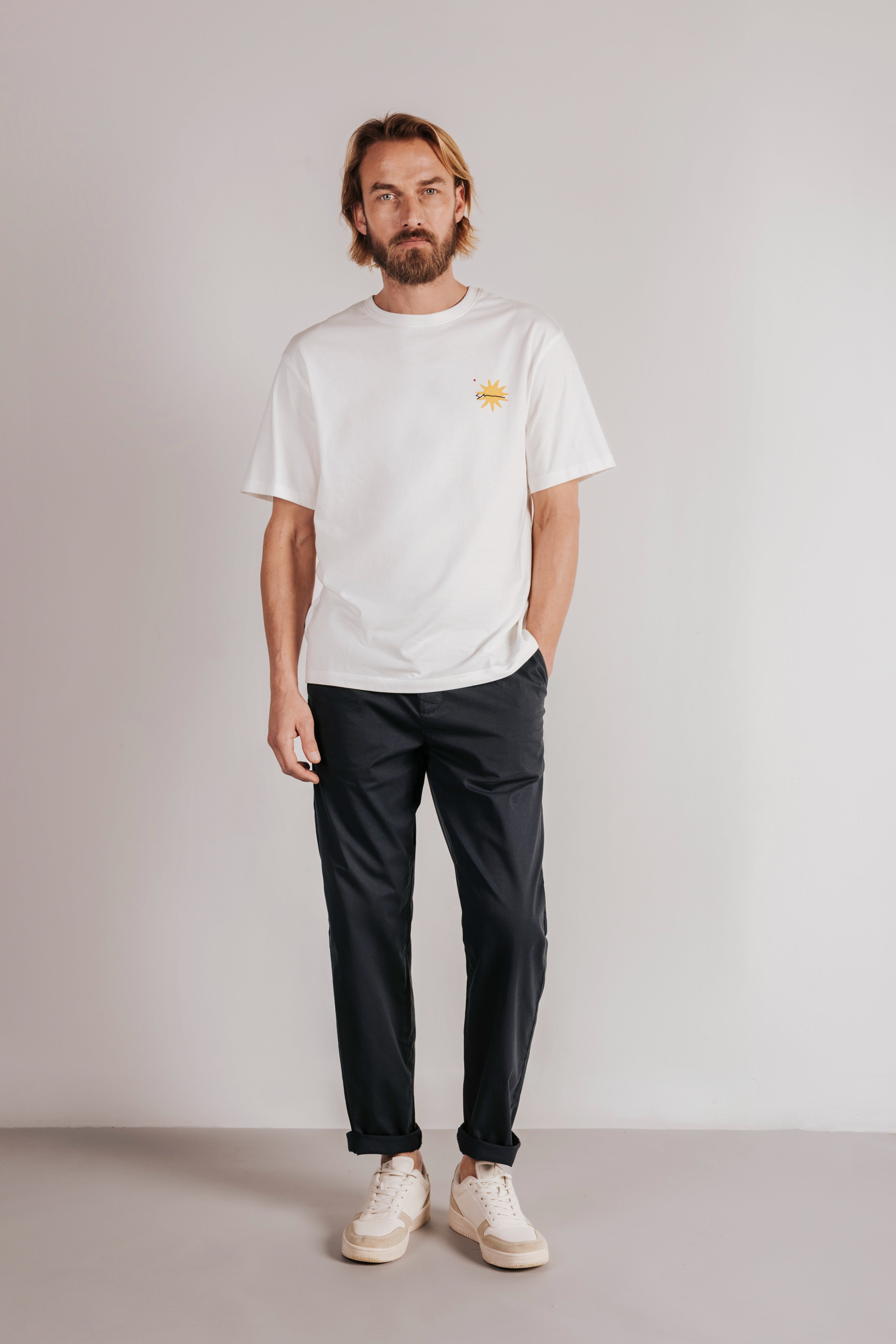 Pleated chino pants