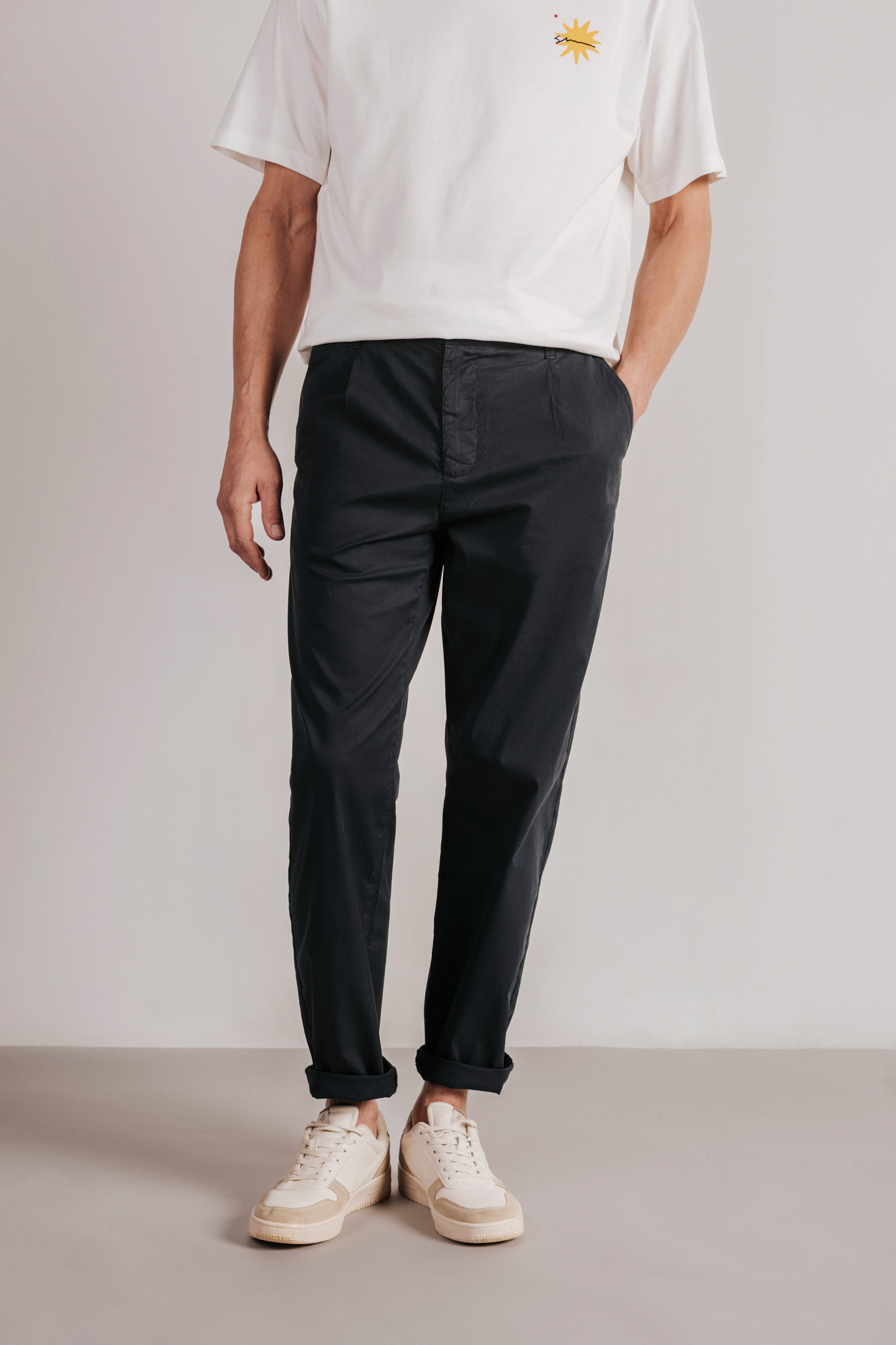Pleated chino pants