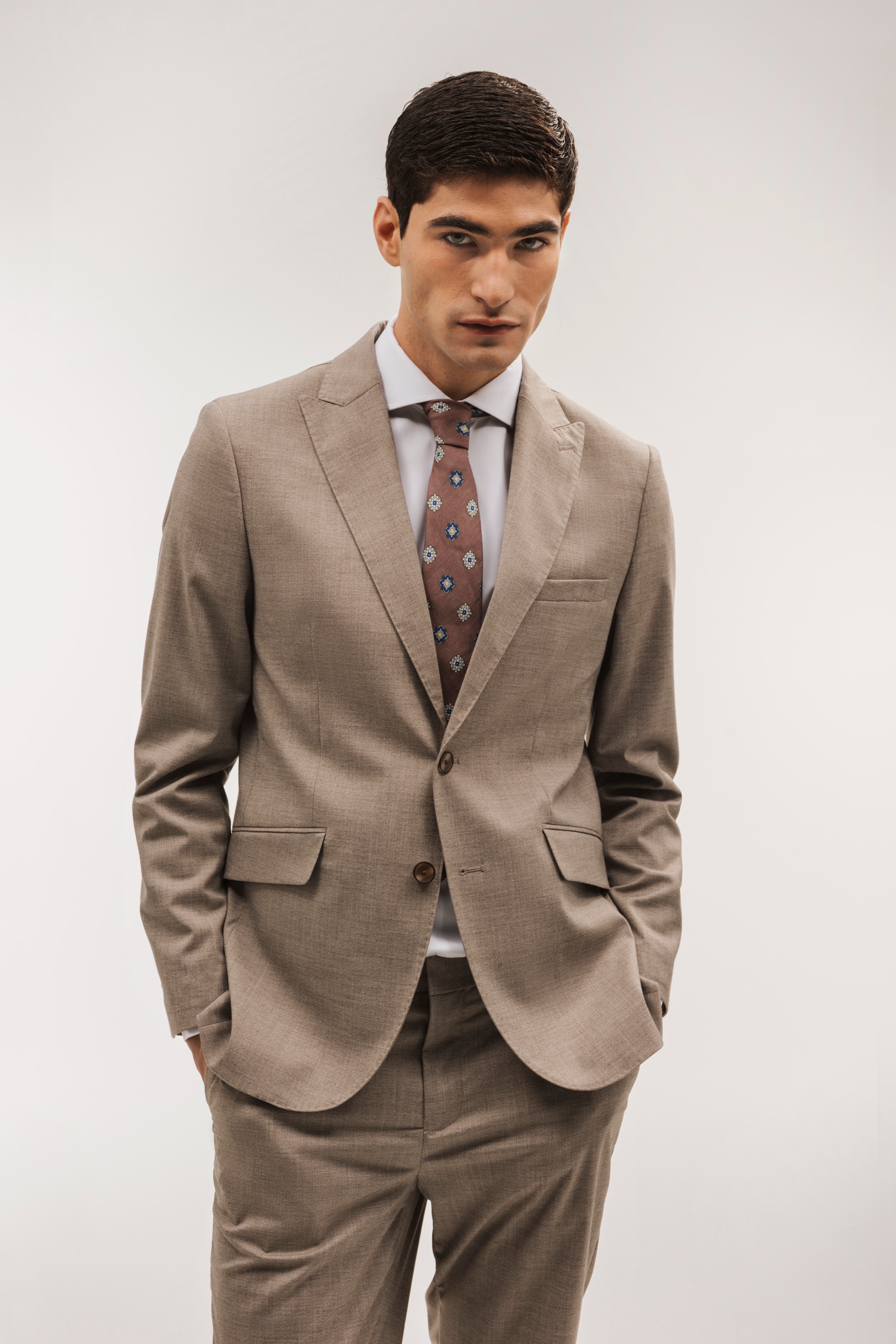 Americana traje slim fit falso liso