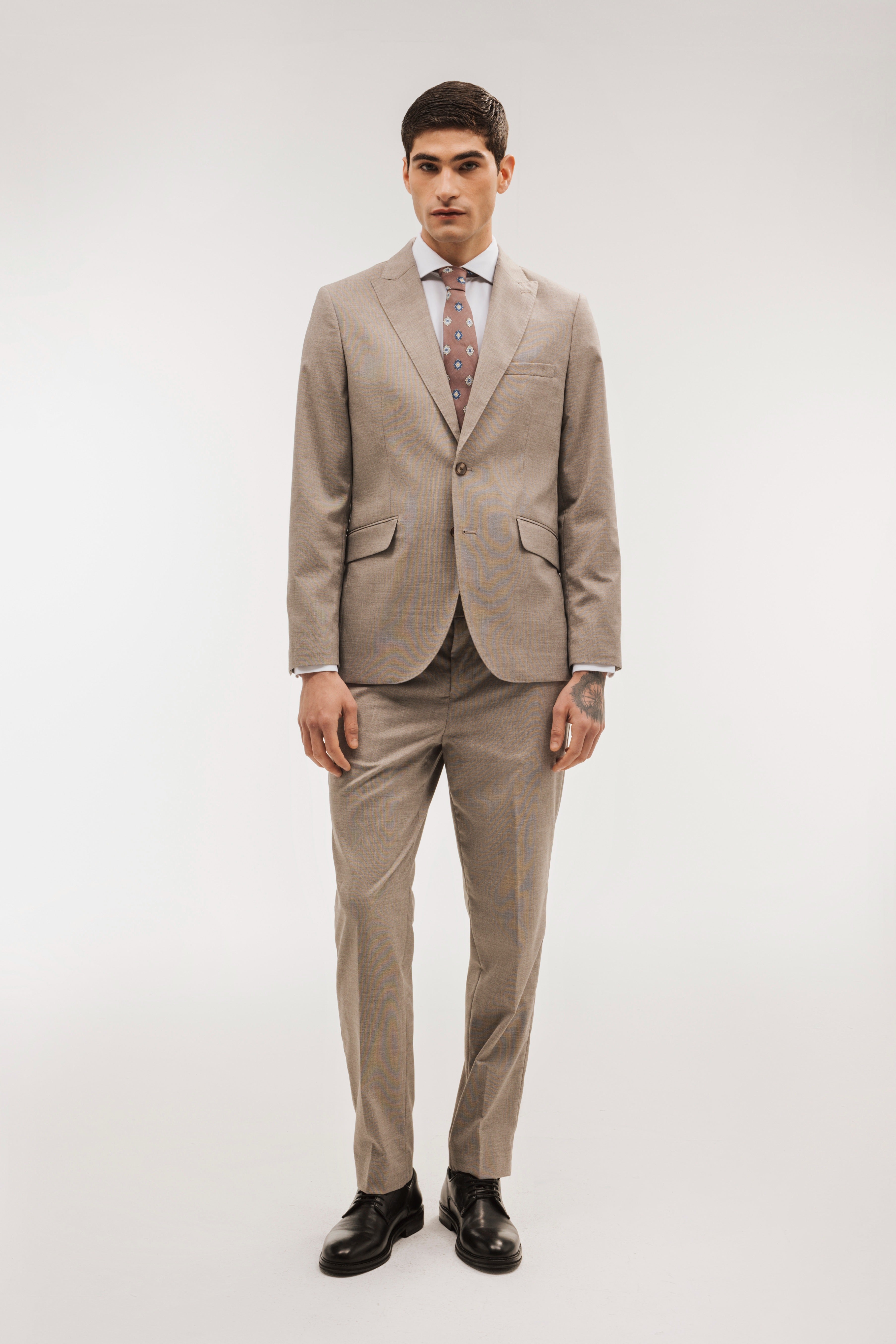Americana traje slim fit falso liso