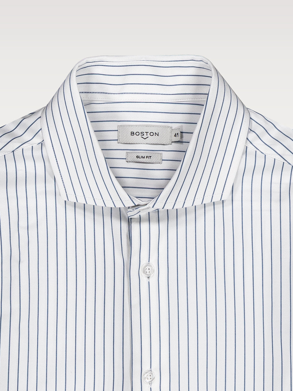 Wide-striped bamboo shirt
