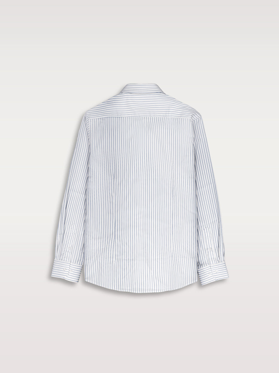Wide-striped bamboo shirt