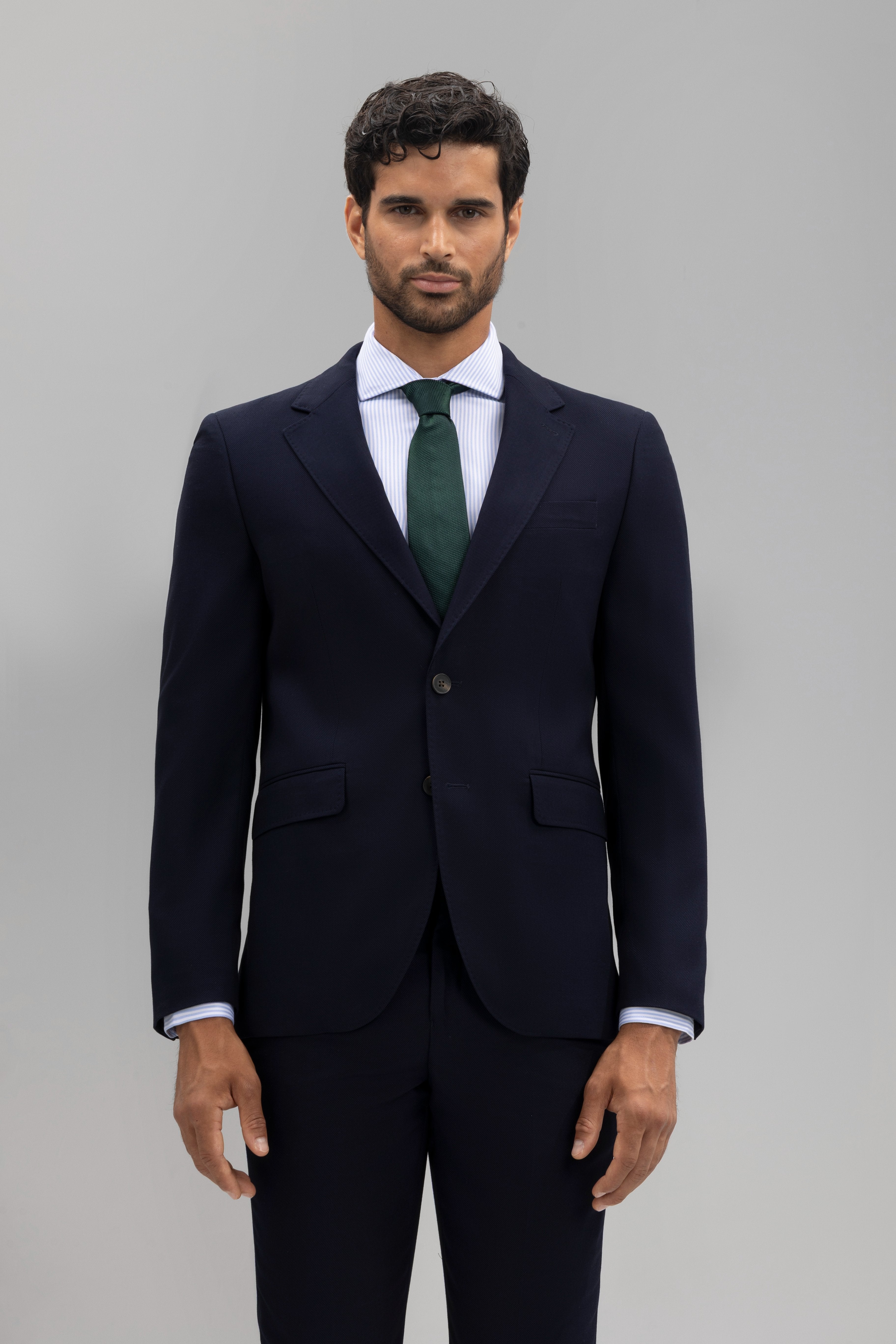Americana traje slim fit falso liso