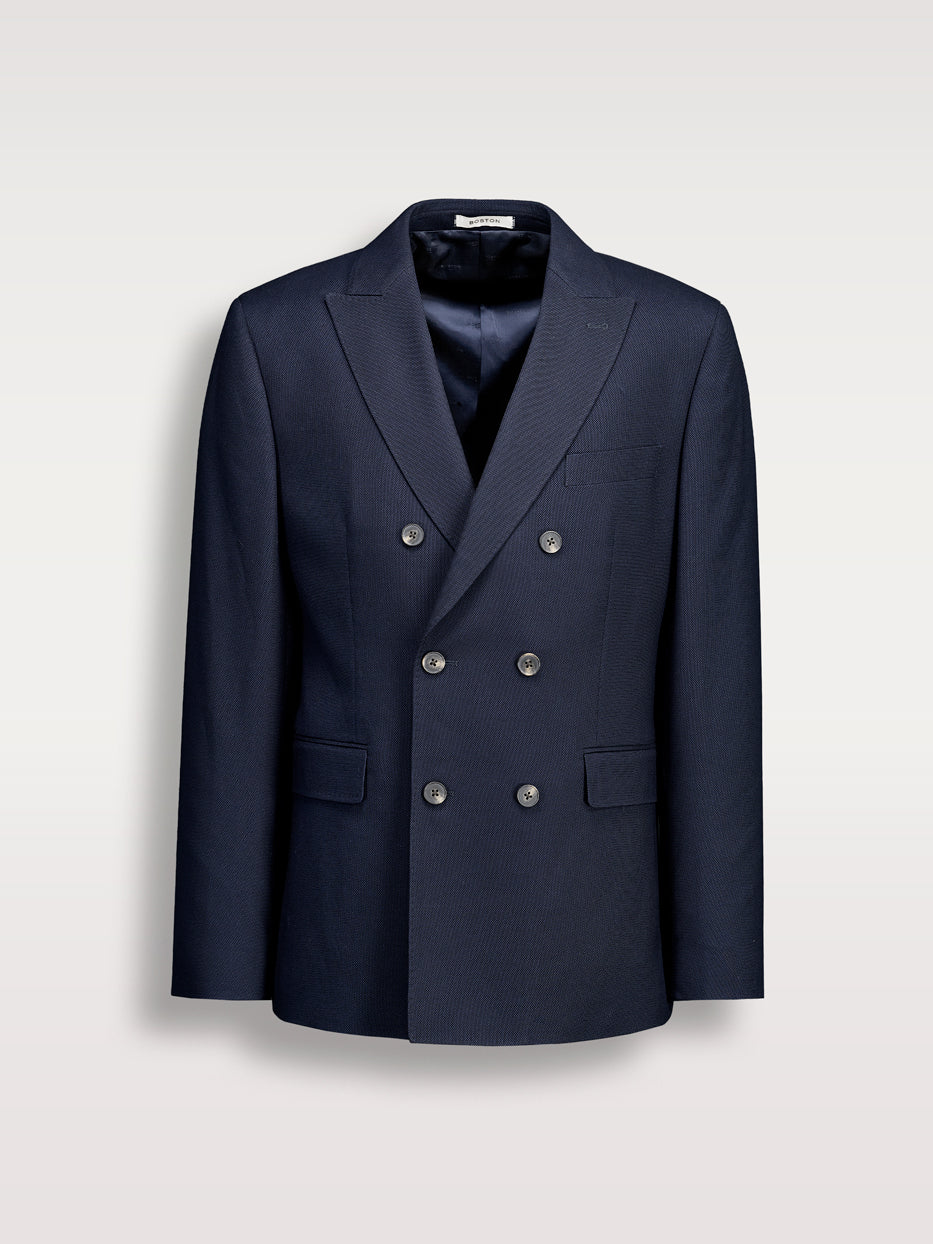 Americana cruzada traje slim falso liso
