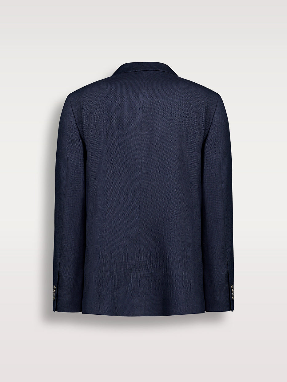 Americana cruzada traje slim falso liso