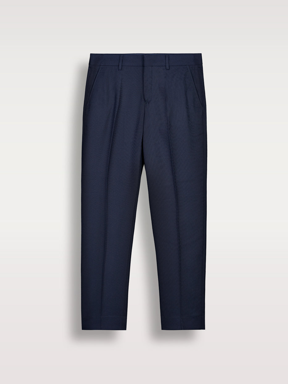 Pantalón traje slim fit falso liso