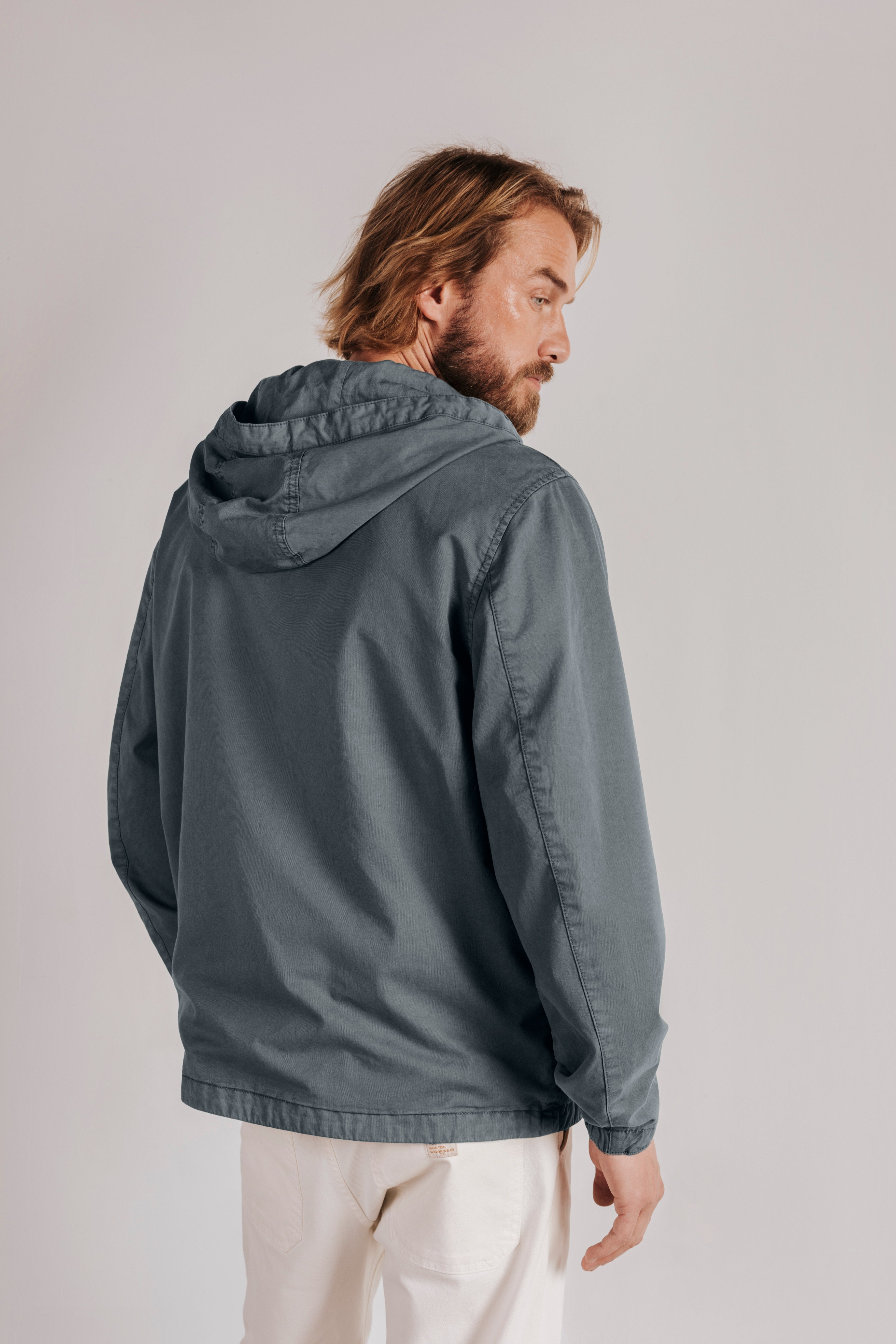 Worker jacket with hood
