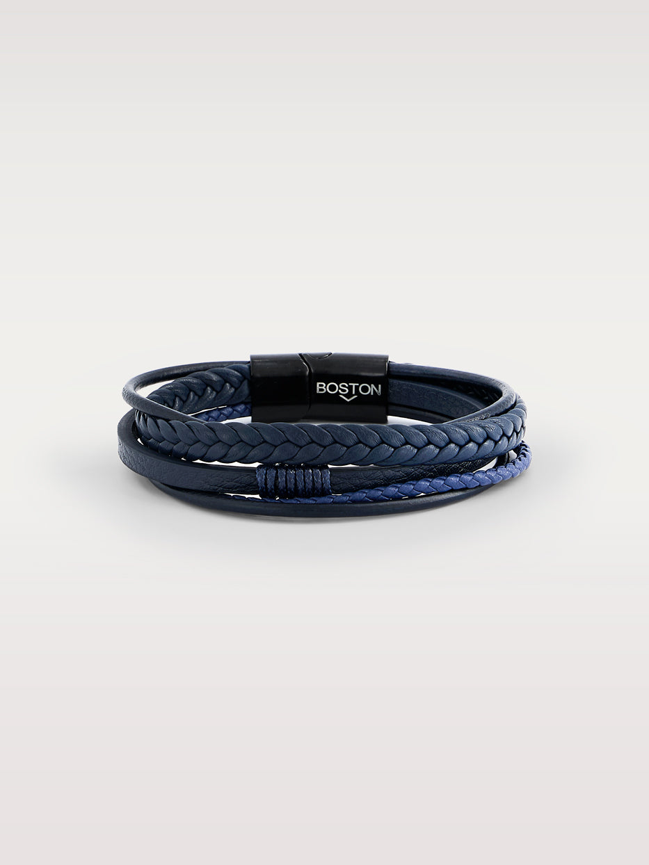 Pulsera piel trenza y lisas