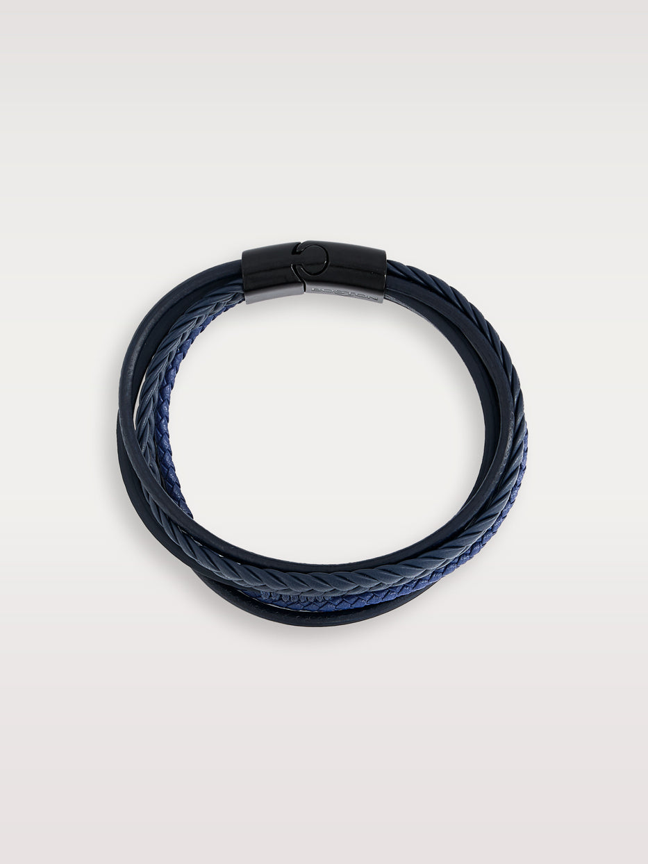 Pulsera piel trenza y lisas