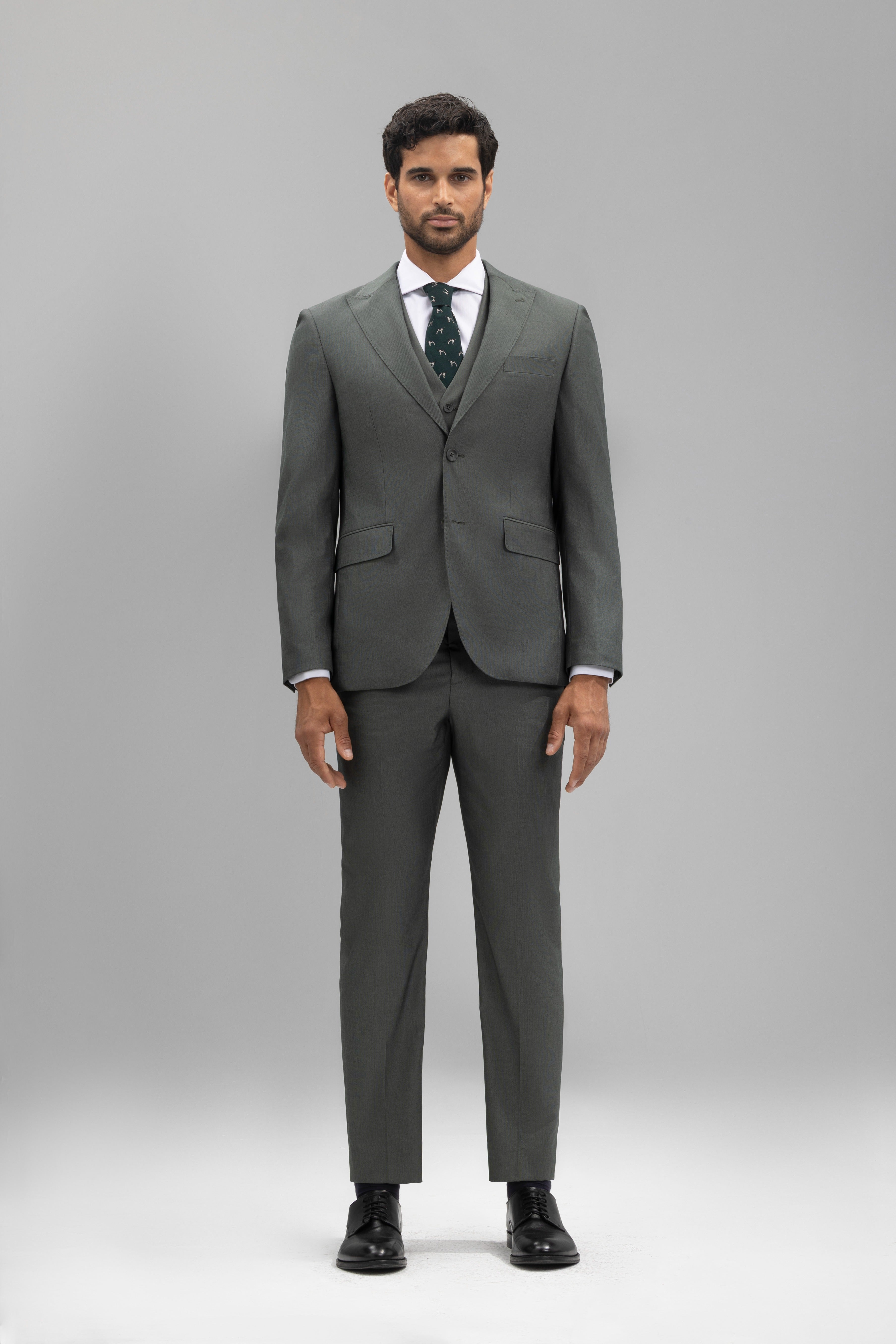 Pantalón traje slim fit estructura