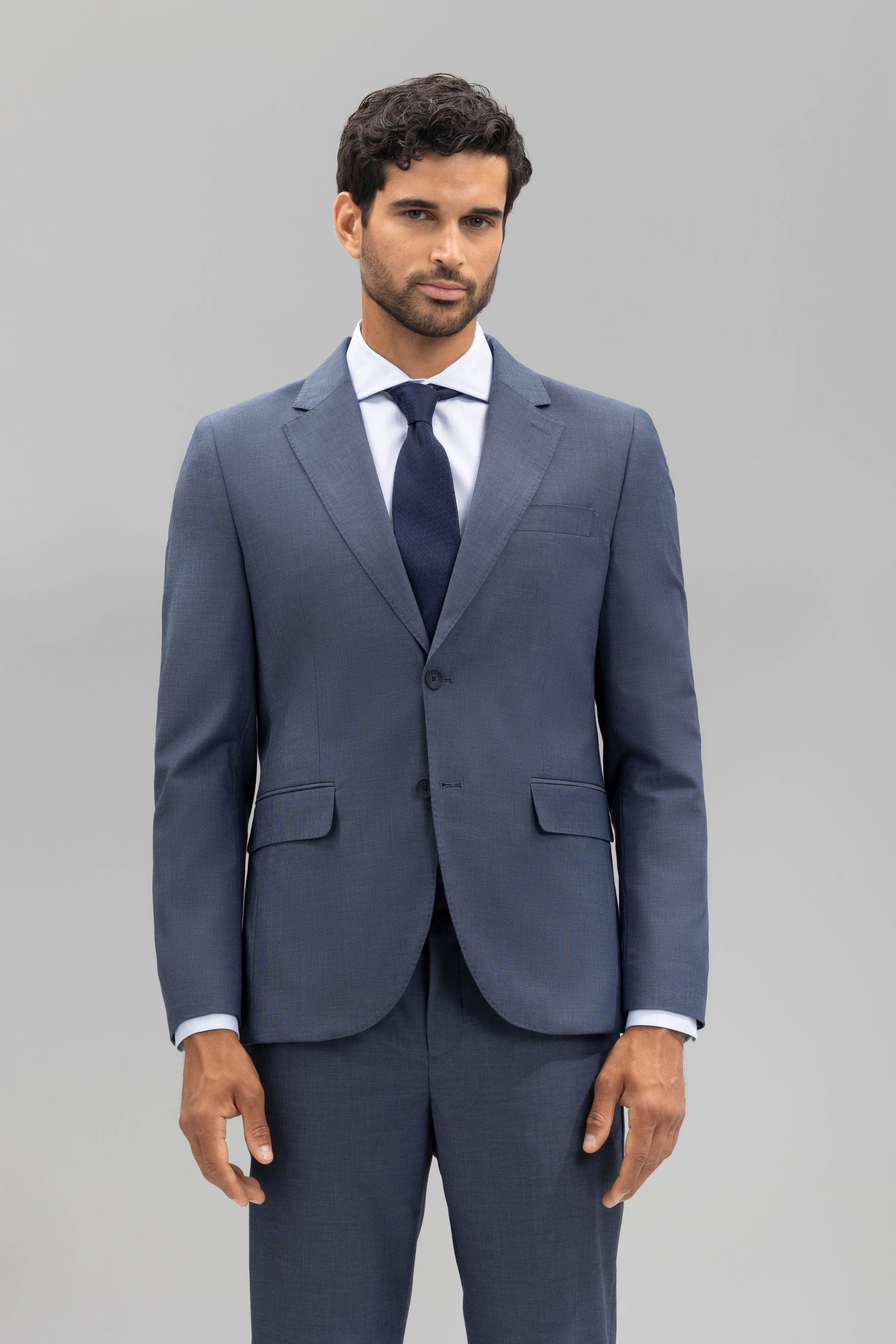 Americana traje slim fit falso liso