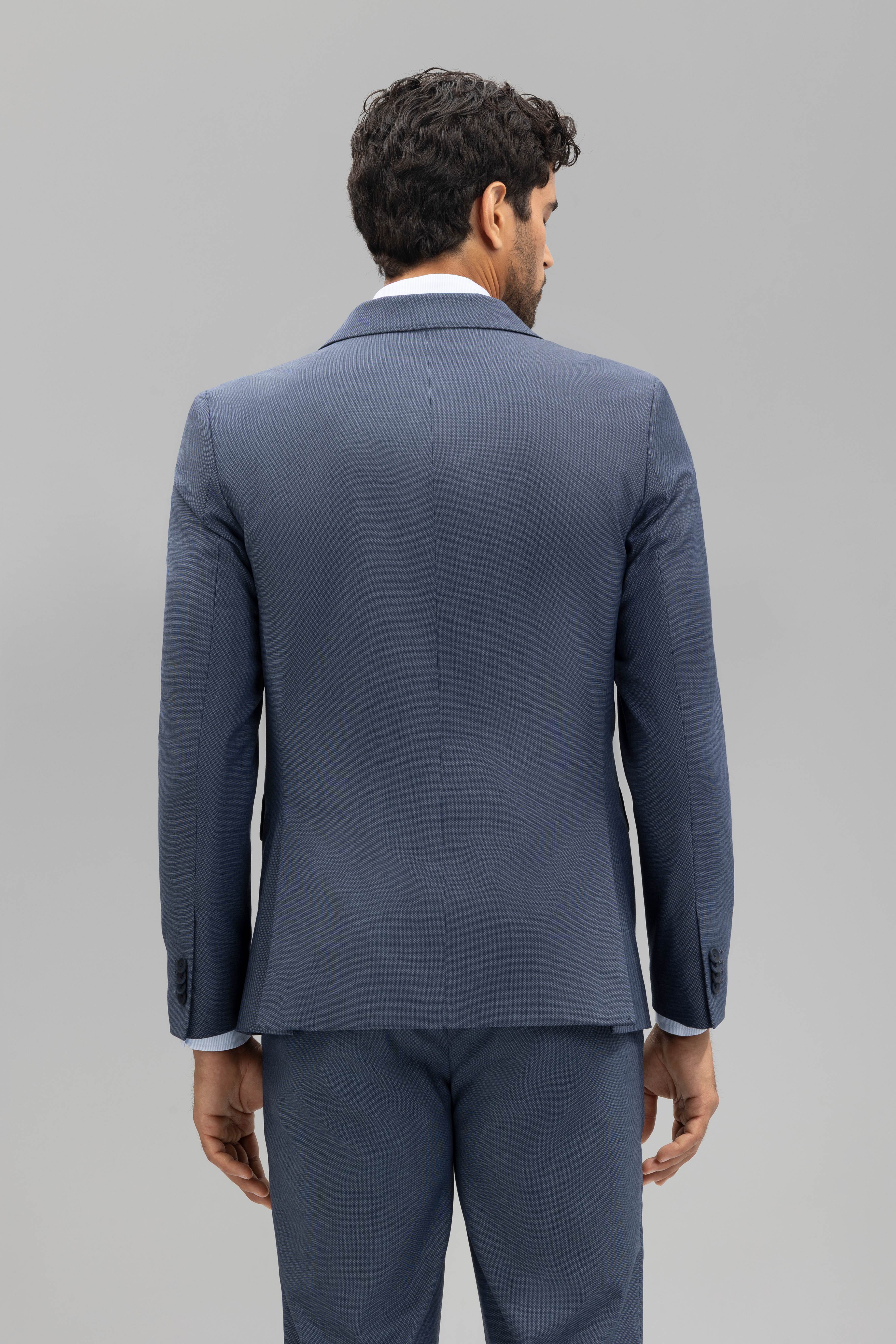 Americana traje slim fit falso liso