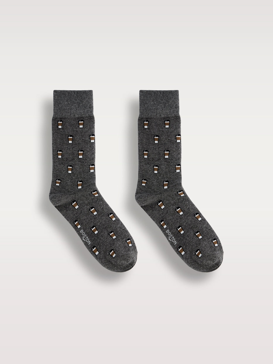 Calcetines estampados café