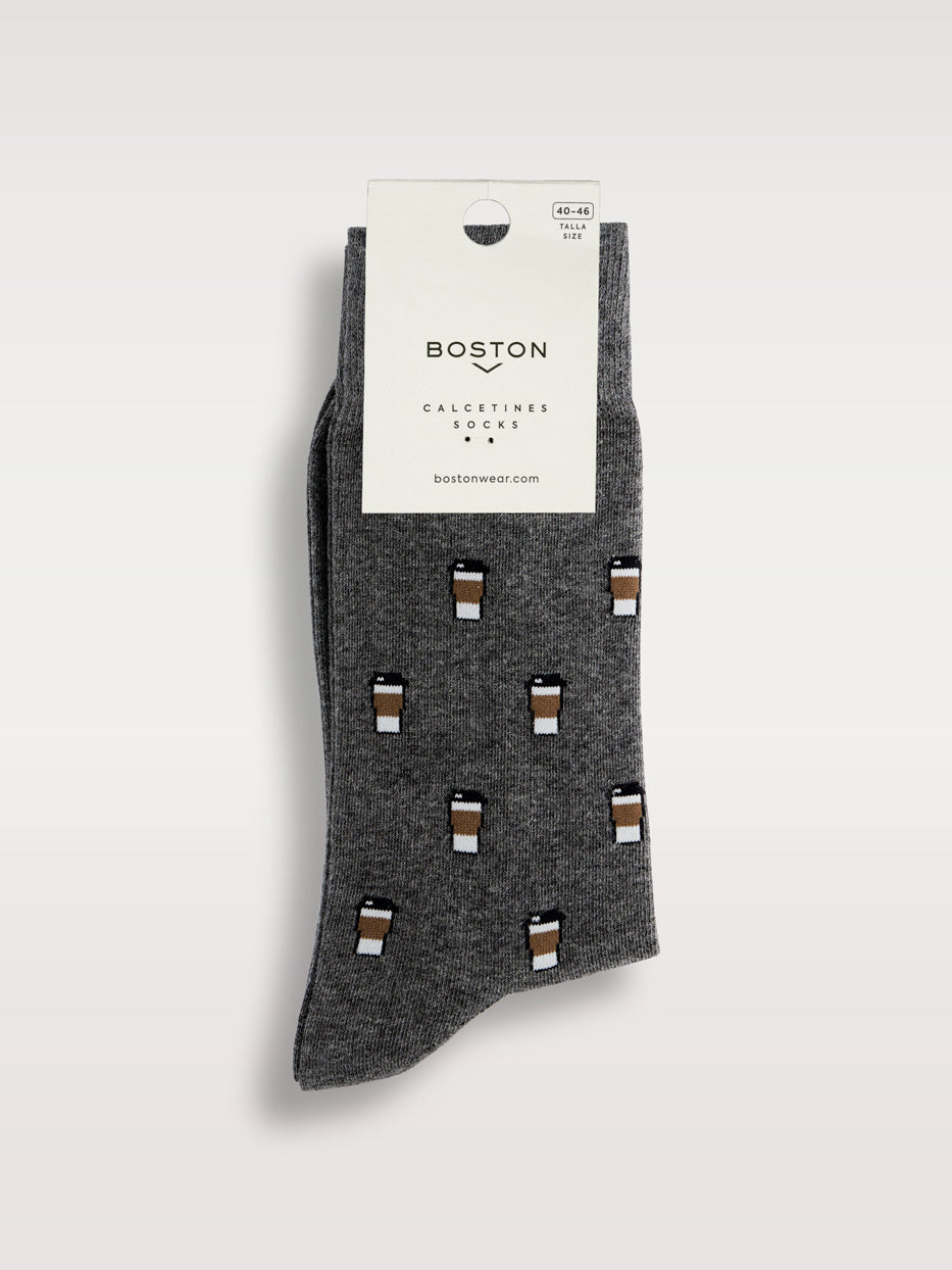 Calcetines estampados café
