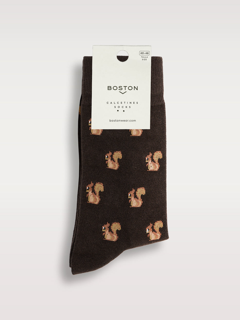 Calcetines estampados ardillas