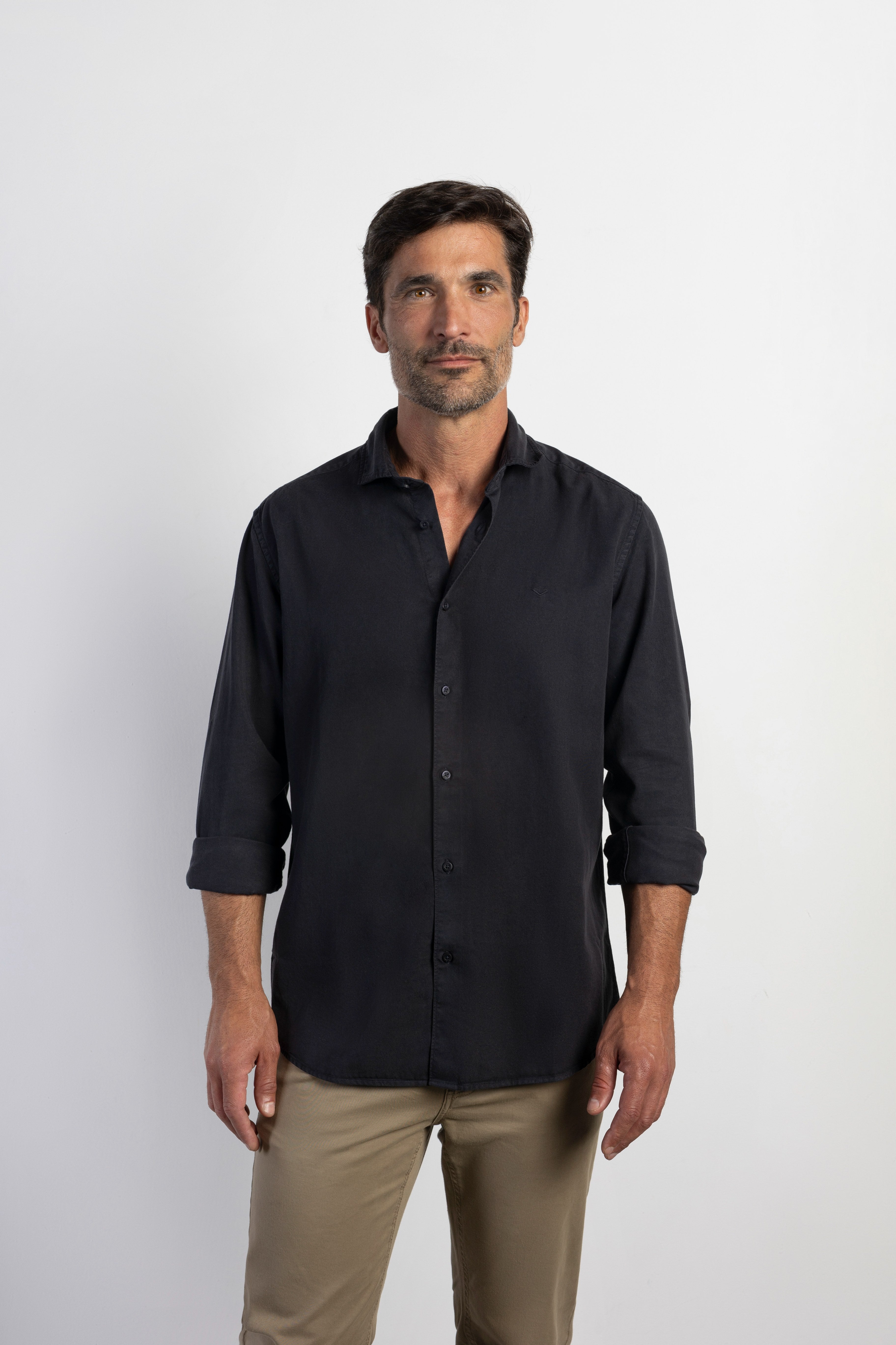 Camisa tencel regular fit