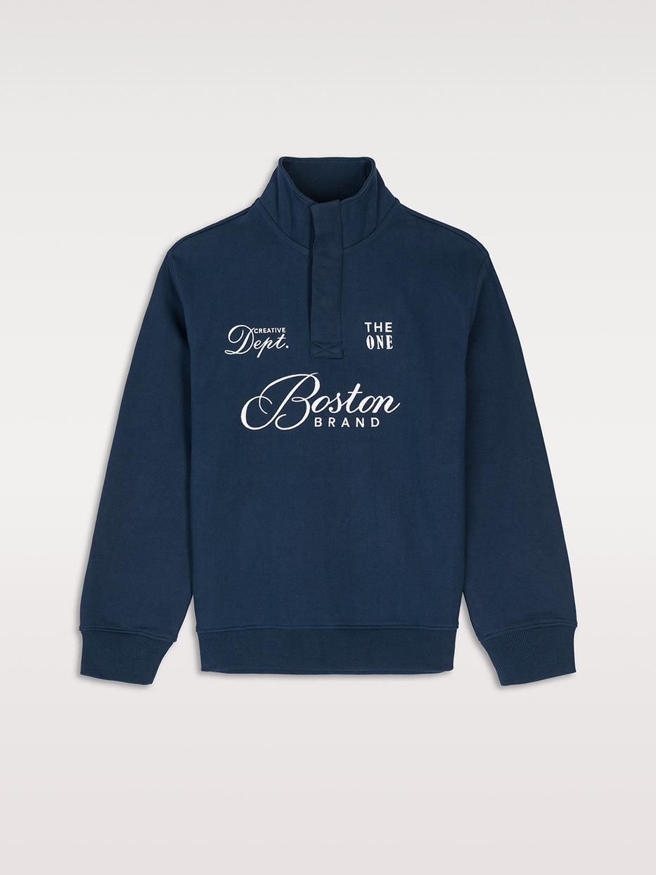Sudadera cuello chimenea botones