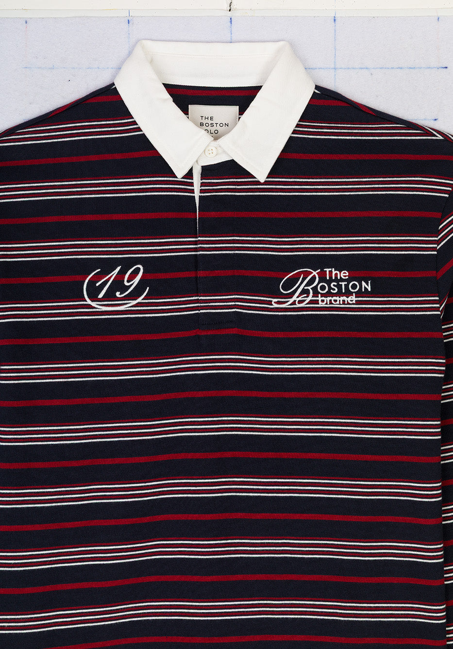Polo relaxed fit rayas bordado