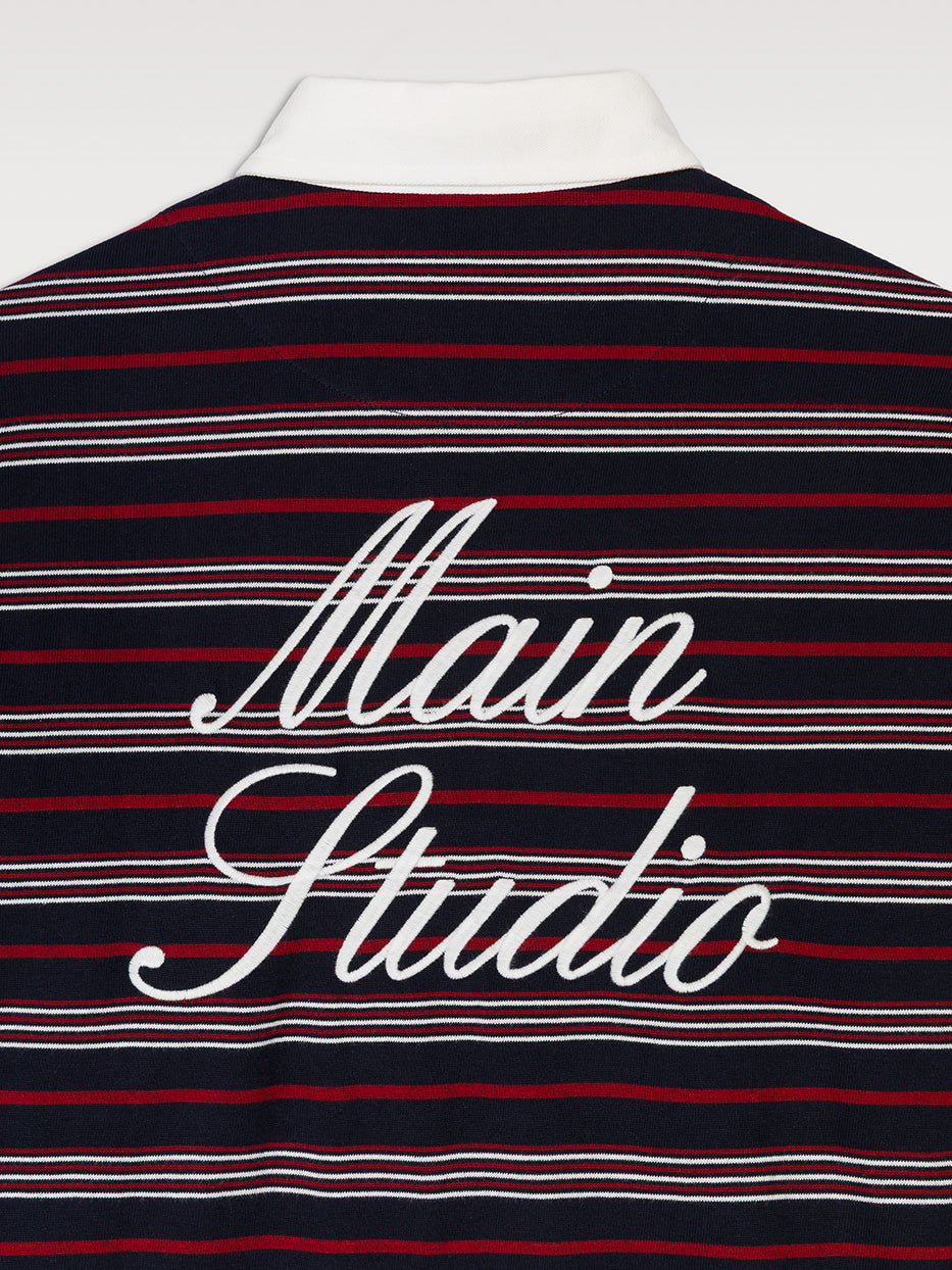 Polo relaxed fit rayas bordado