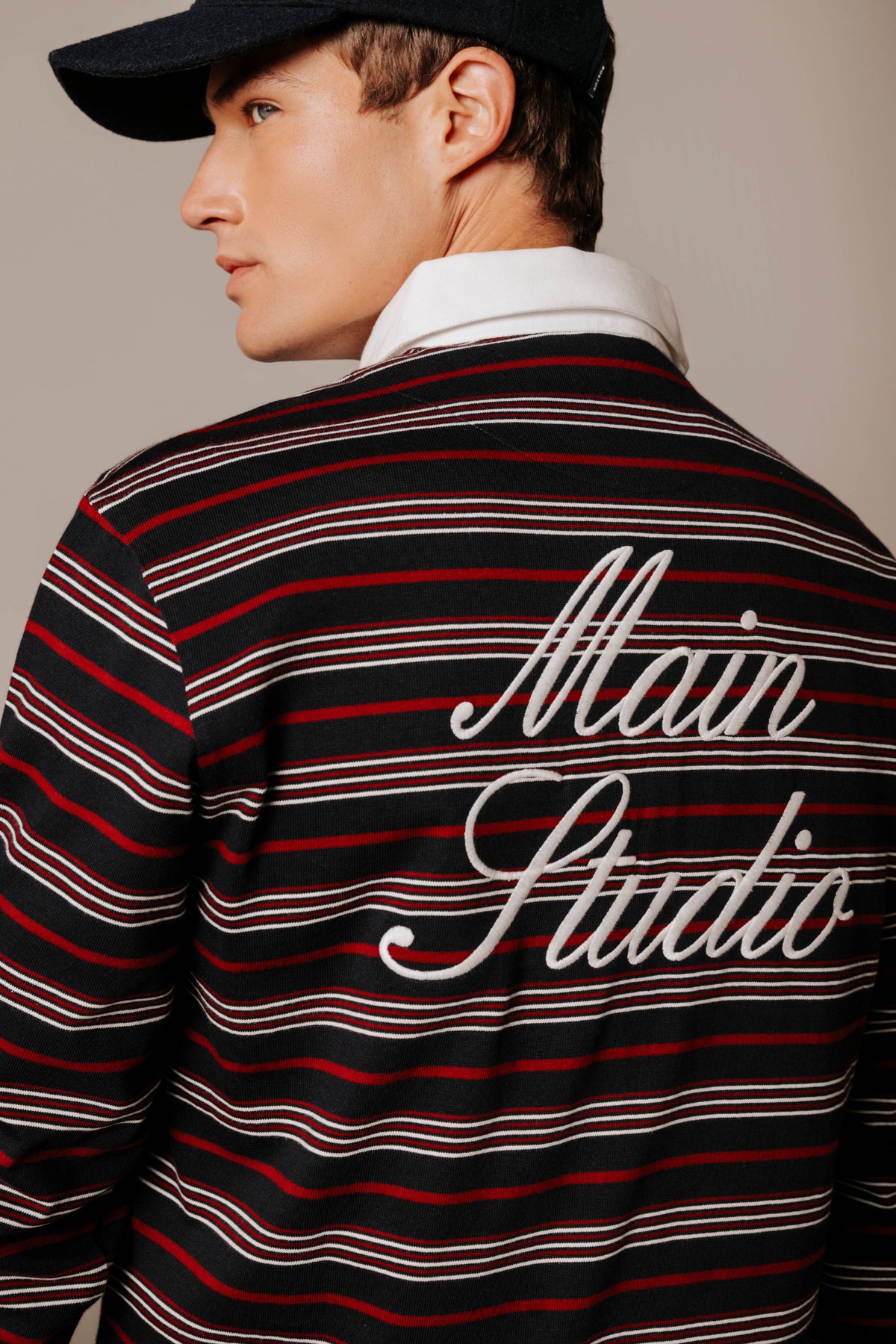 Polo relaxed fit rayas bordado
